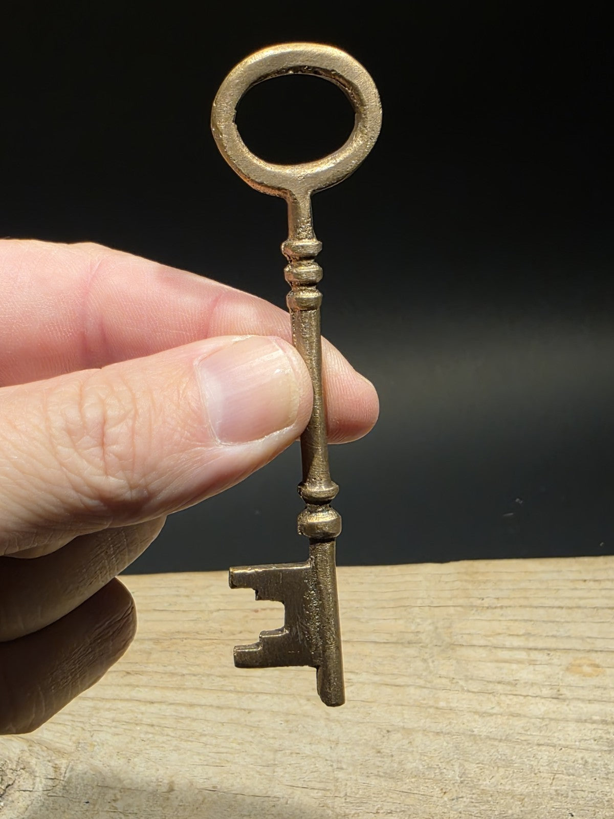 4" Antique Style Brass Large Skeleton Church Key