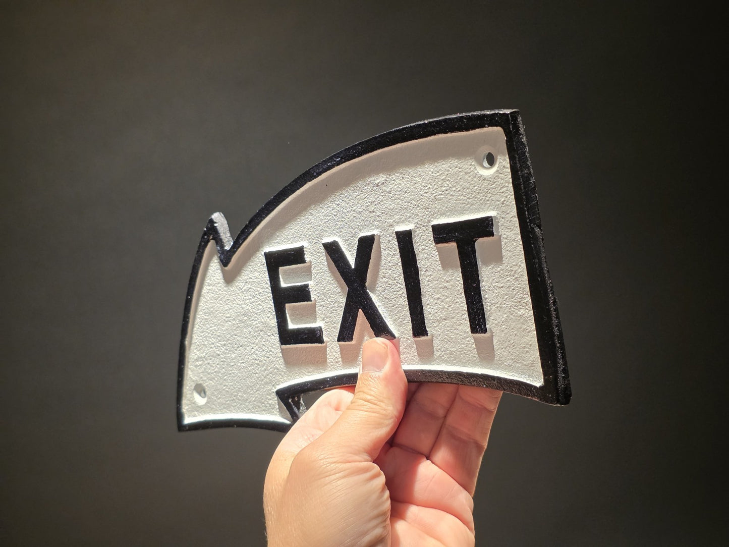 9 1/2" Vintage Style Cast Iron Arrow Exit Plaque Sign