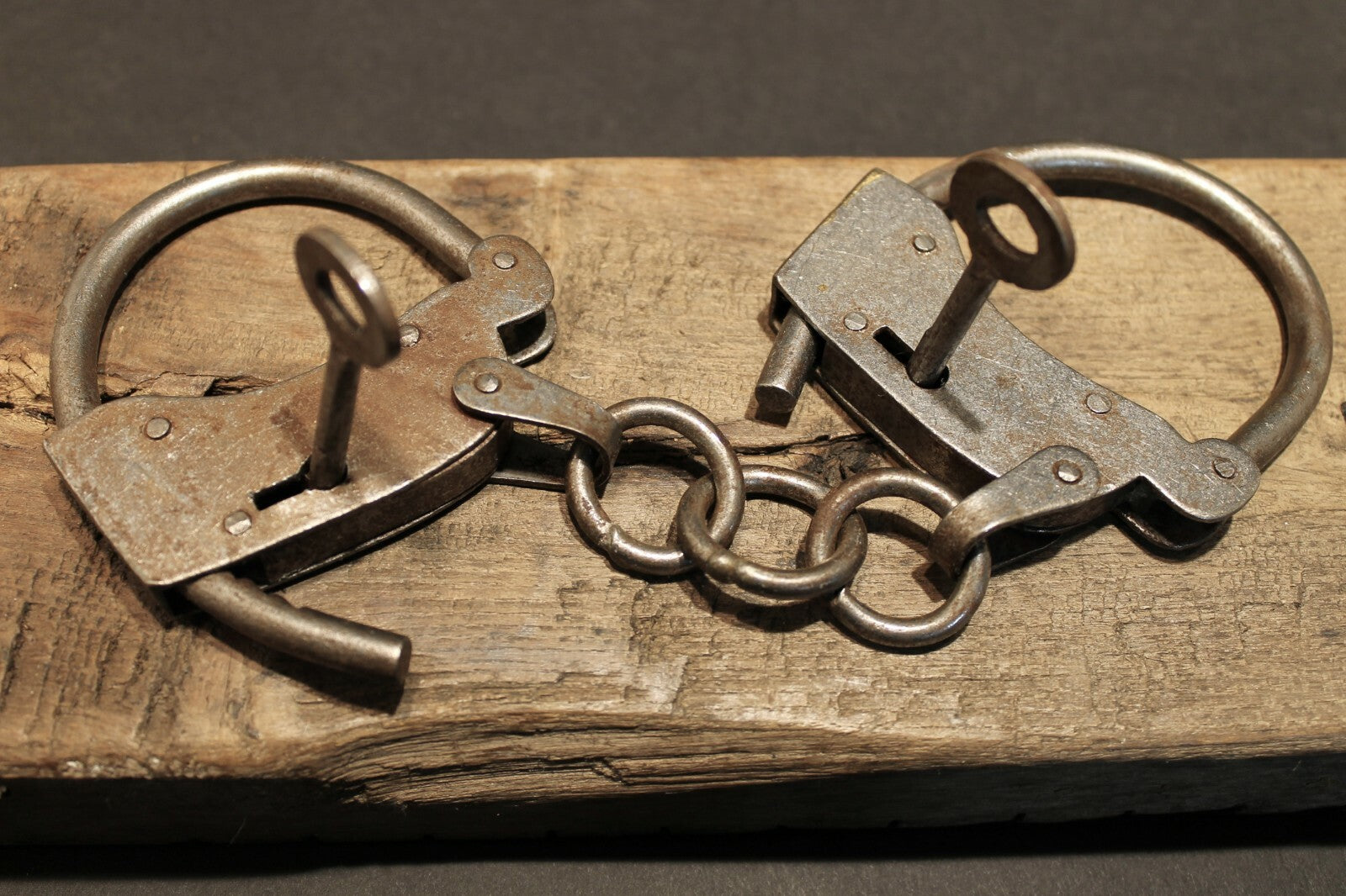 Antique Vintage Style 1904 Judd Iron Handmade Handcuffs Shackles