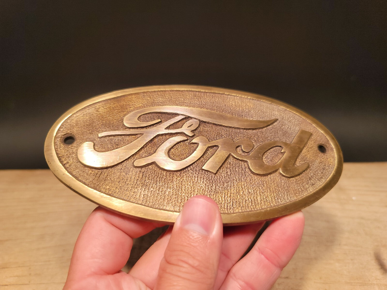 Antique Vintage Style Brass Ford Plaque