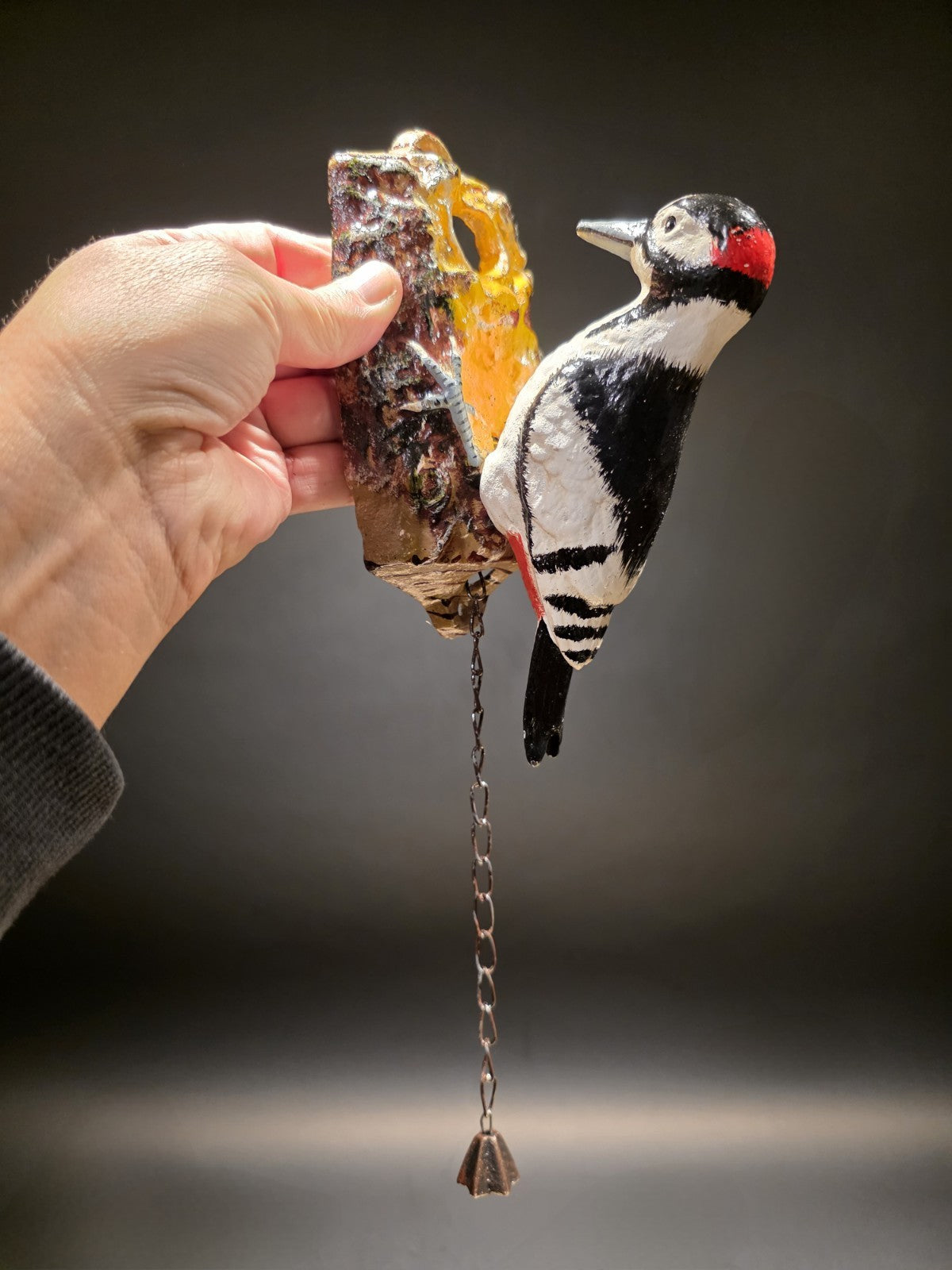 Vintage Style Folk Art Cast Iron Woodpecker Door Knocker