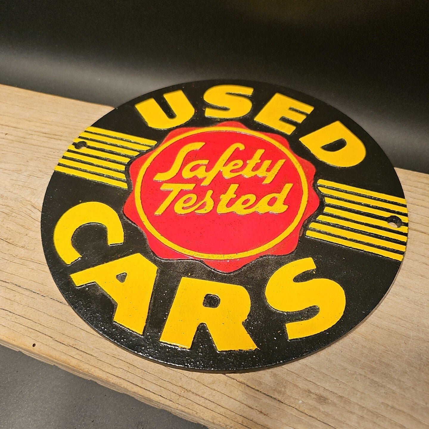 Antique Vintage Style Cast Iron Used Cars Sign Plaque