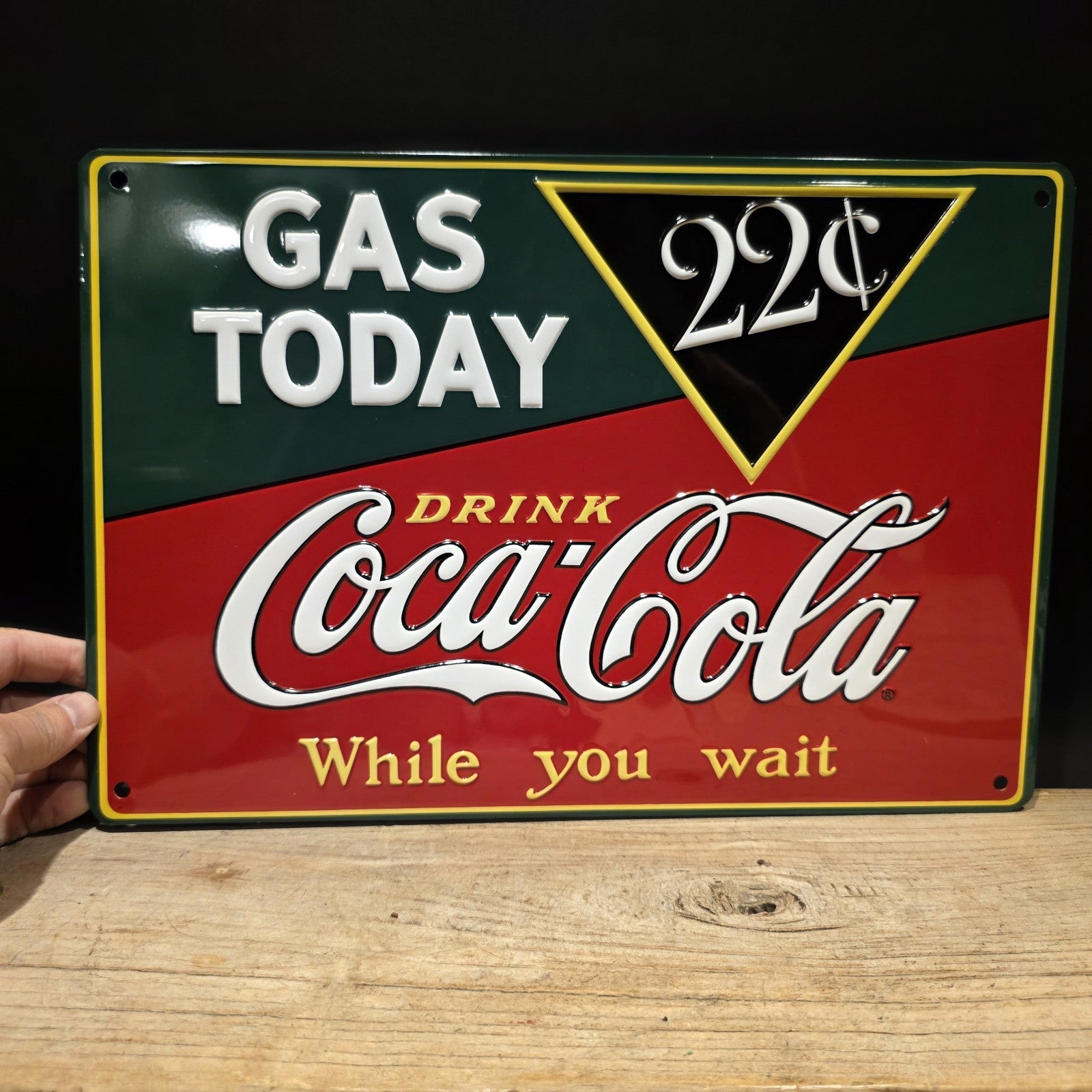 15" Coca-Cola Metal Vintage Style Gas Station Advertising Sign