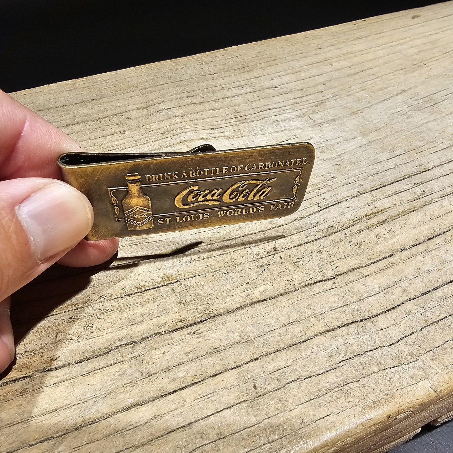 Antique Style Brass Coca Cola Money Clip