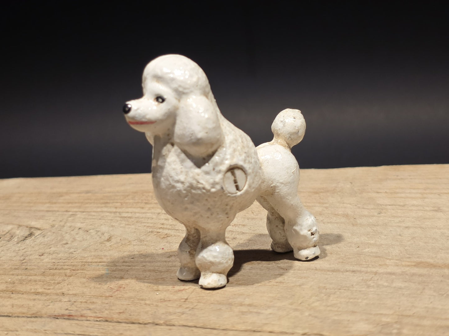 Cast Iron White Poodle Dog Figurine Vintage Style Poodle Statue