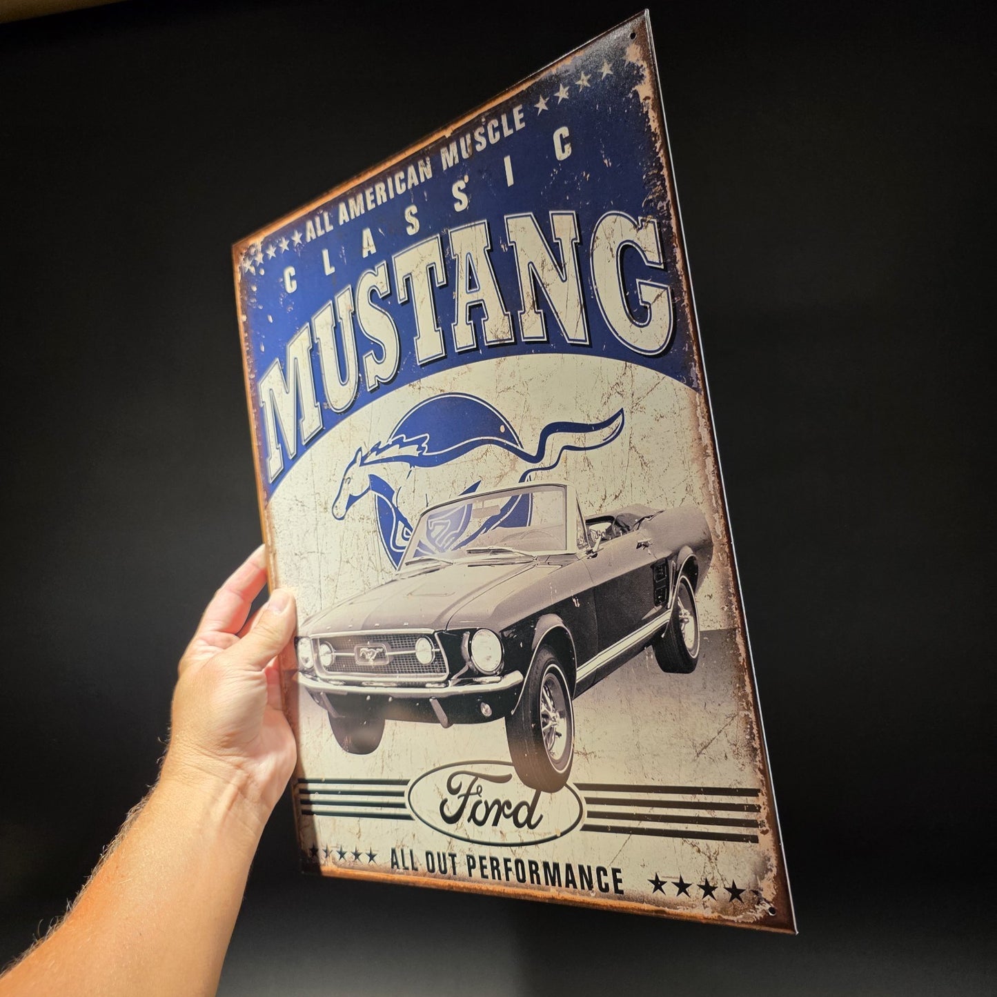 Vintage Style Ford Mustang Classic Tin Metal Sign American Muscle Car Garage