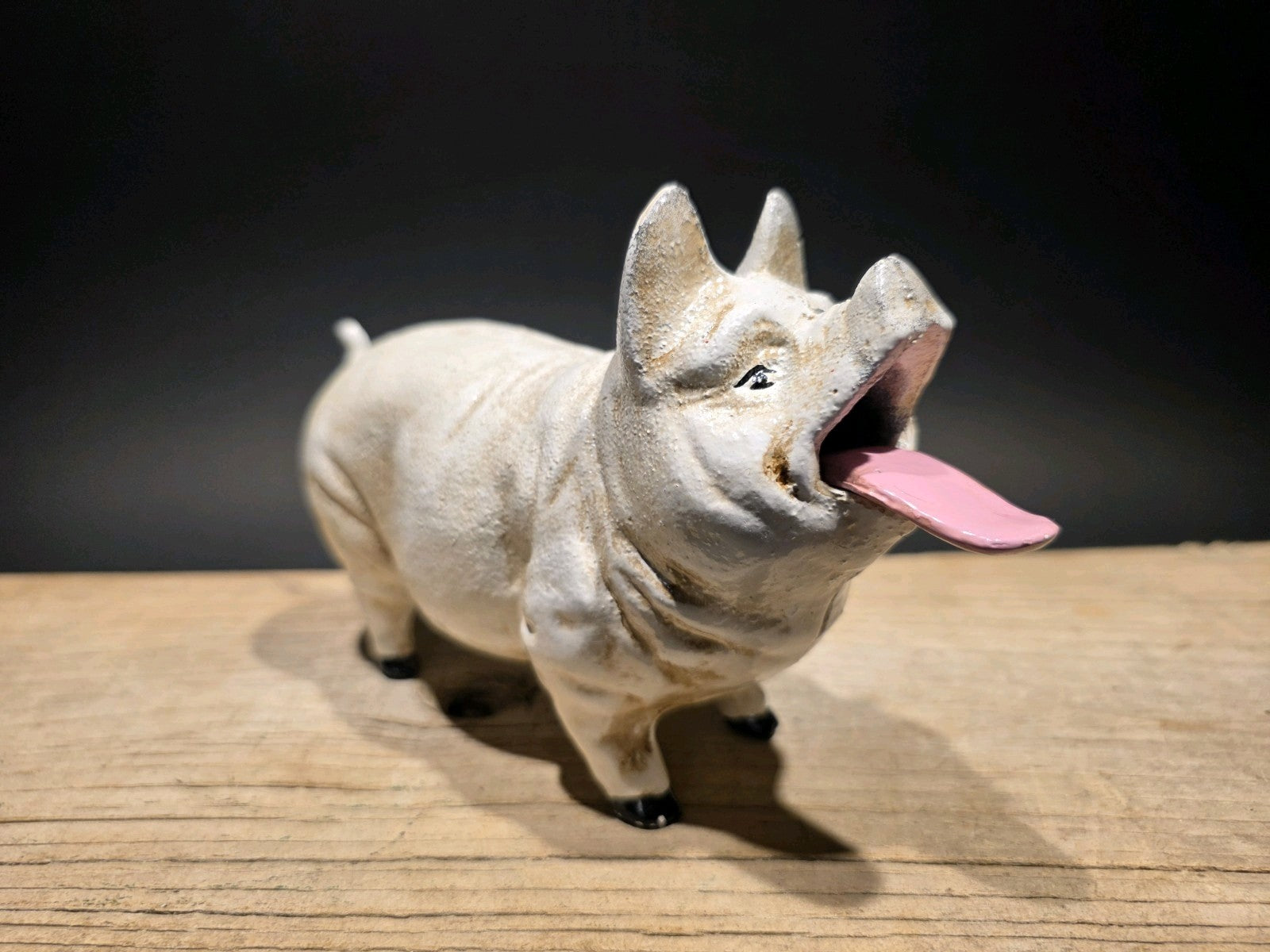 Antique Style Cast Iron Mechanical Hog Pig Coin Bank