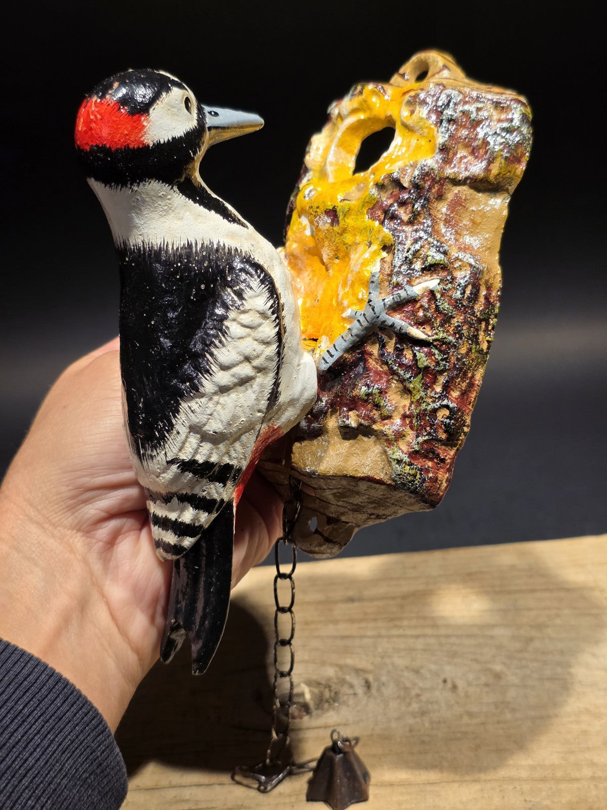 Vintage Style Folk Art Cast Iron Woodpecker Door Knocker