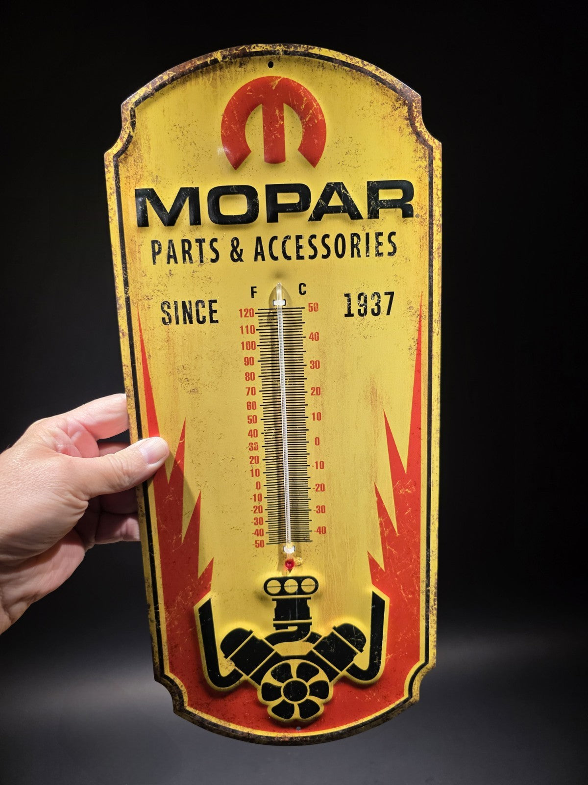 17.5 " Metal Vintage Style Mopar Thermometer Sign