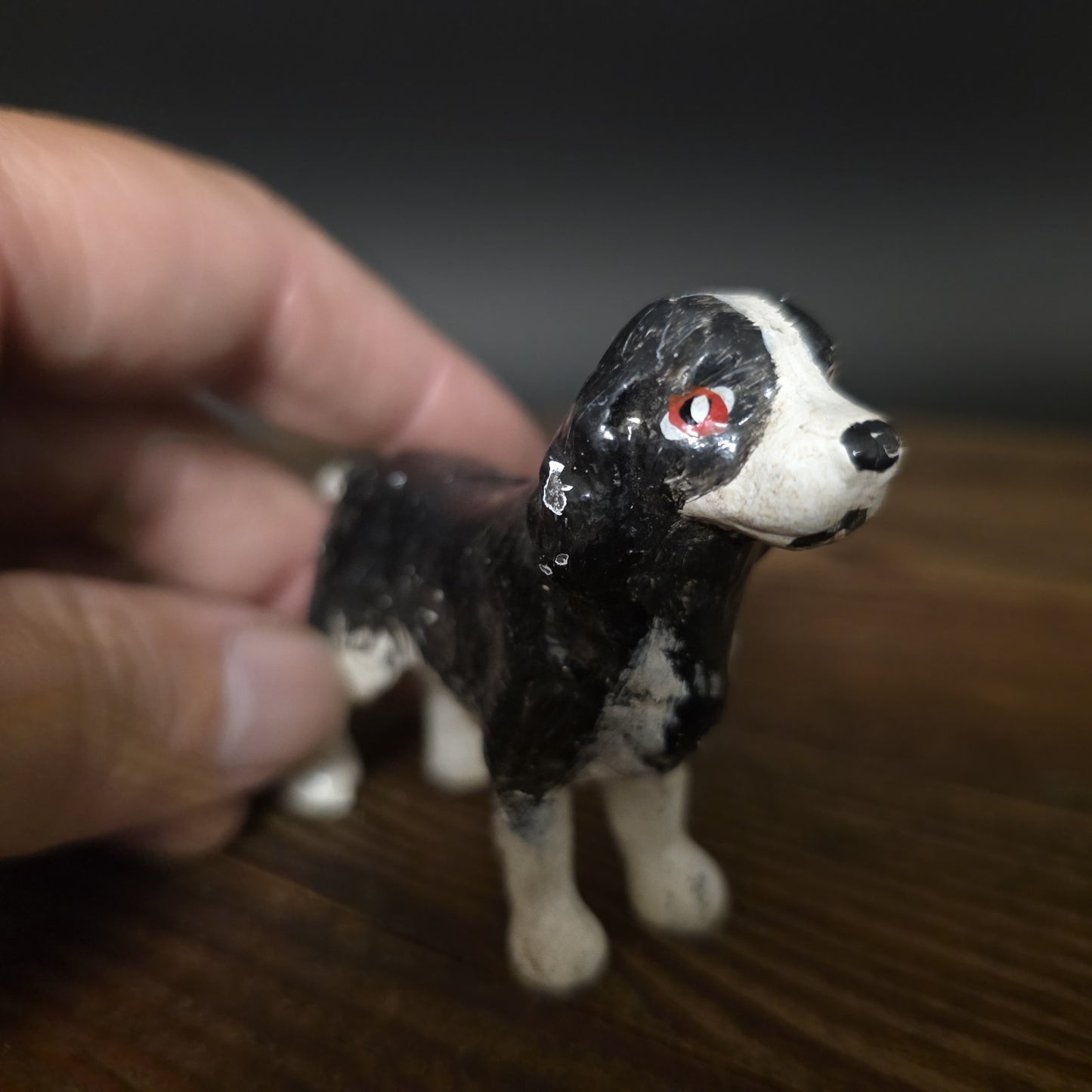 Vintage Antique Style Miniature Cast Iron King Charles Spaniel Dog Figurine Dog