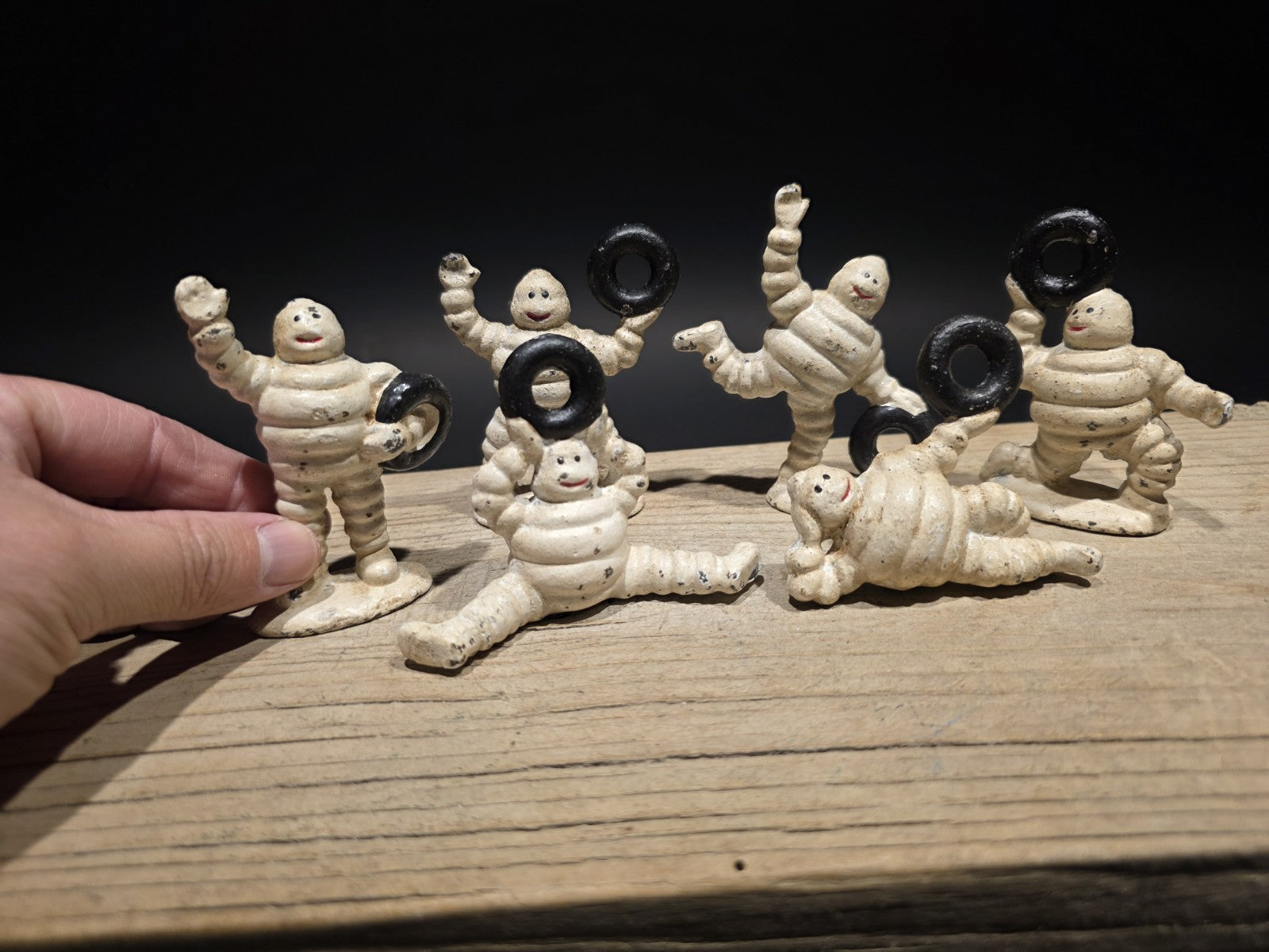 Vintage Style Cast Iron Set of 6 Michelin Men – Classic Advertising
