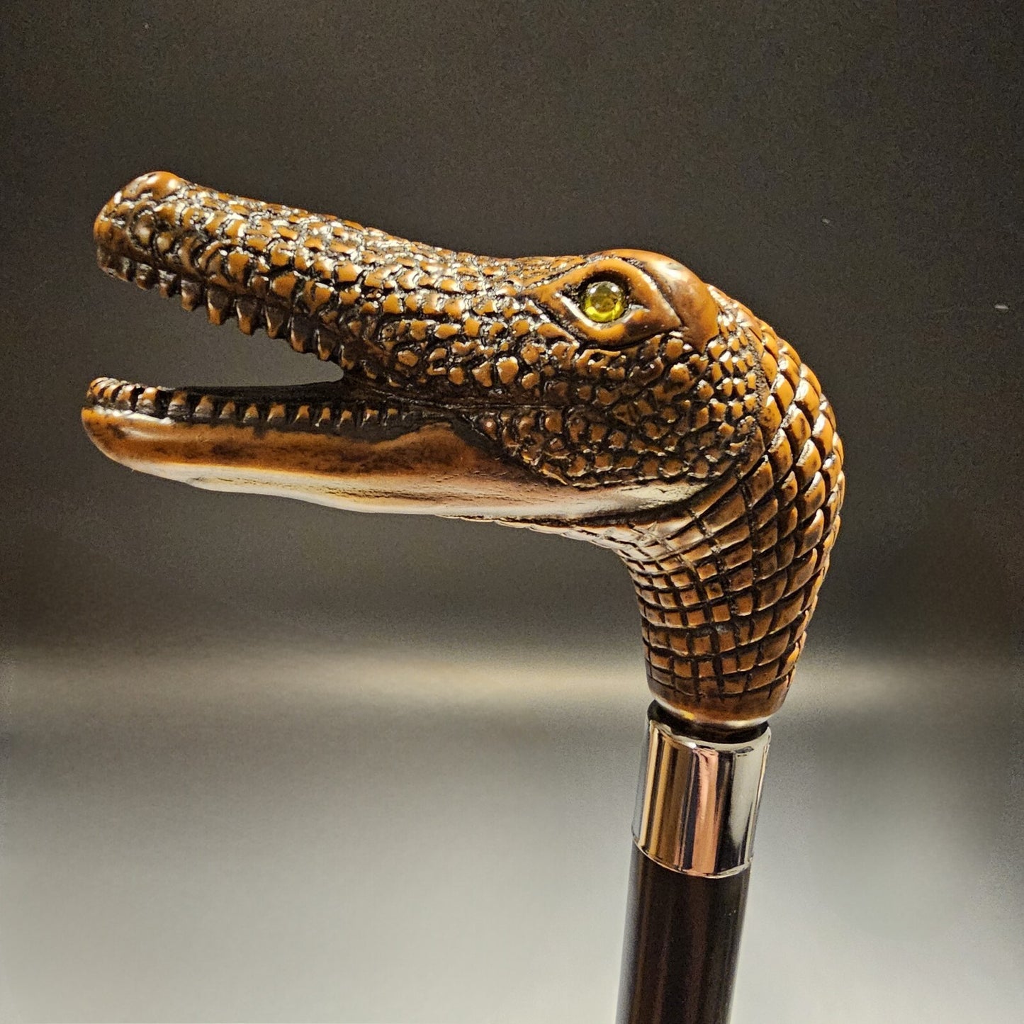 36" Antique Style Gator Head Walking Stick Cane