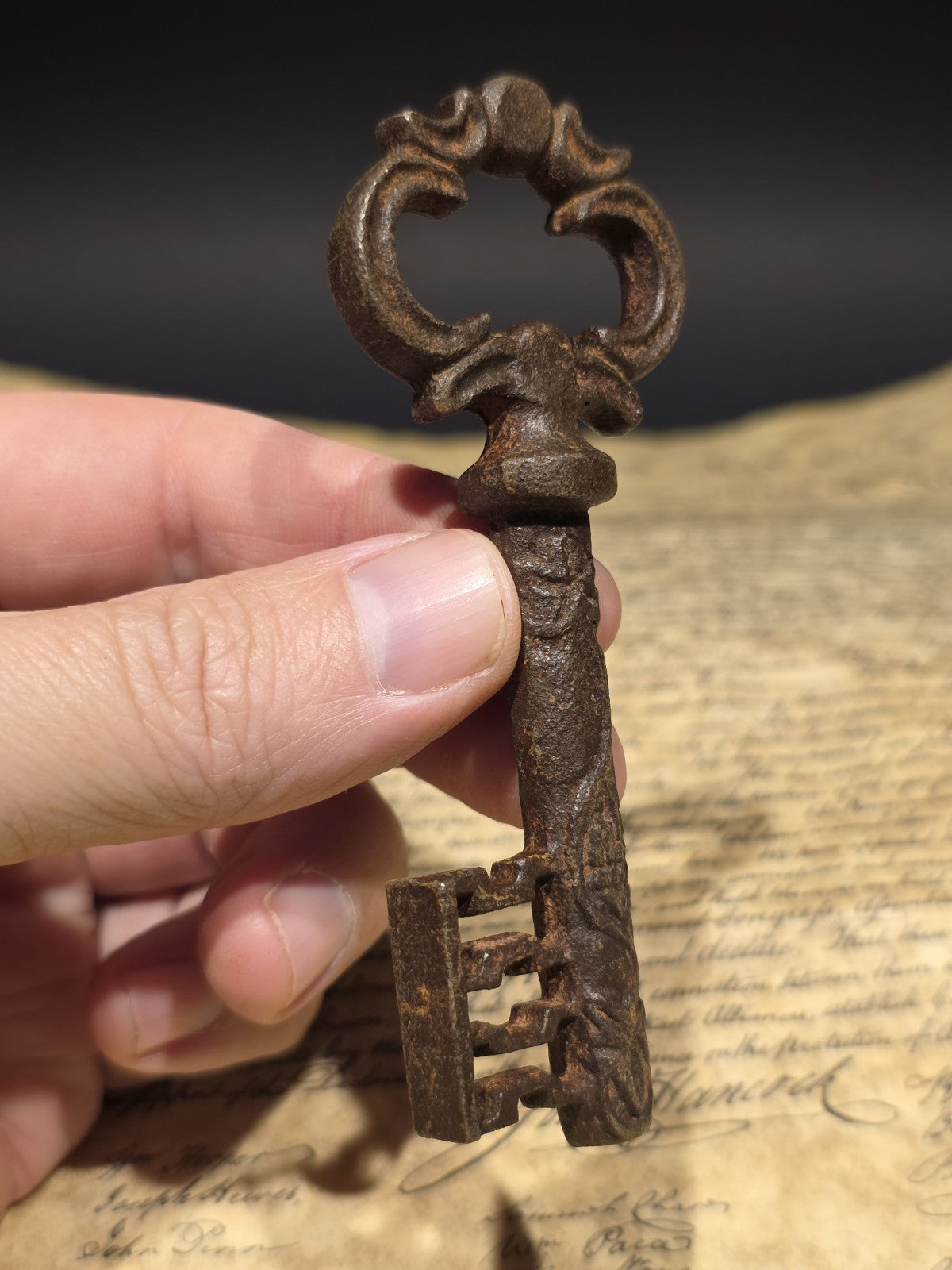 4" Antique Style Iron Large Skeleton Church Key