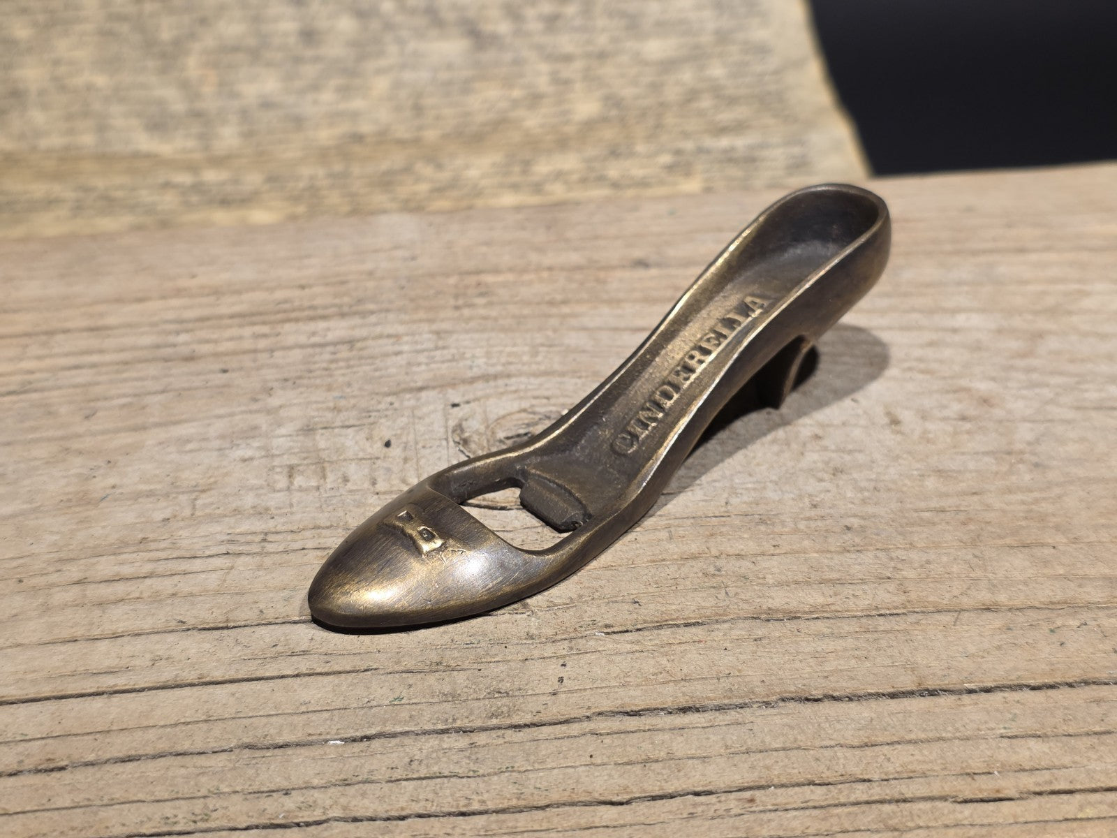 5" Vintage Style Brass "Cinderella" High Heel Shoe Bottle Opener
