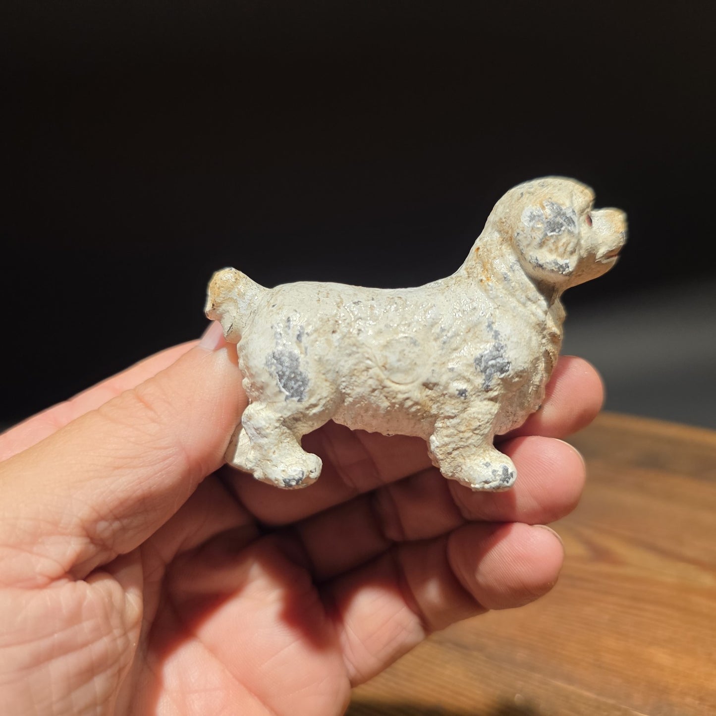 Cast Iron Spaniel Dog Figurine – Vintage Style Mini Animal Figure