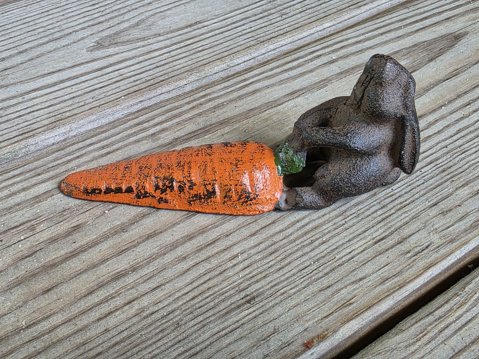 Antique Vintage Style Cast Iron Door Stop Rabbit Hare Wedge