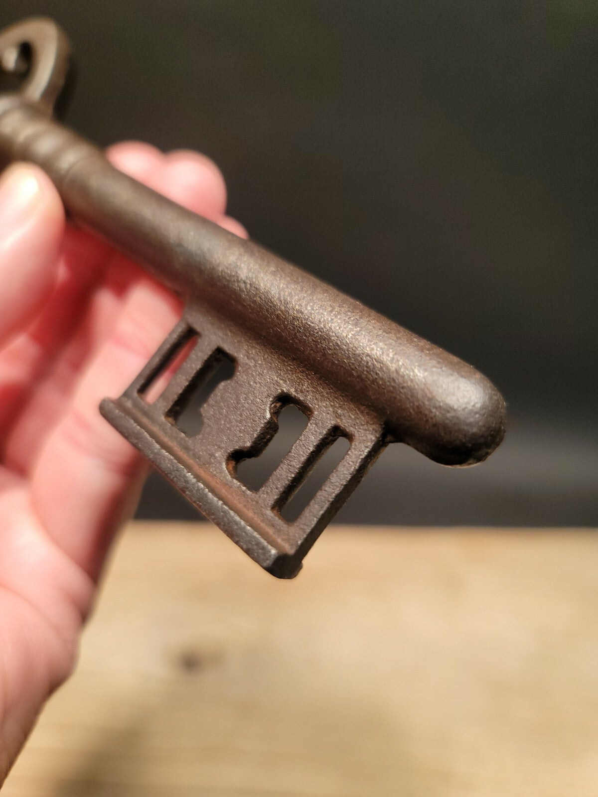 6 1/8" Antique Style Cast Iron Large Skeleton Church Key