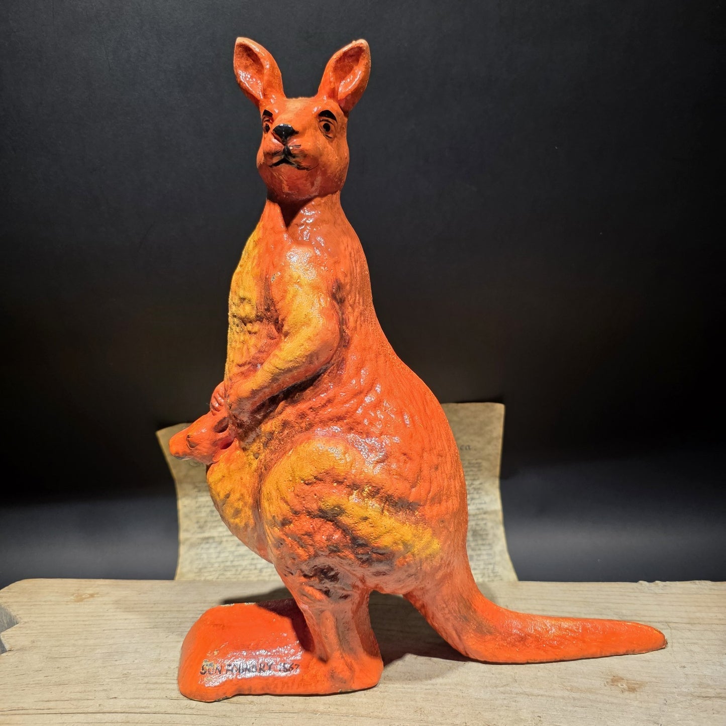 14" Sun Foundry 1867 Kangaroo Doorstop – 14" Cast Iron Animal Figure