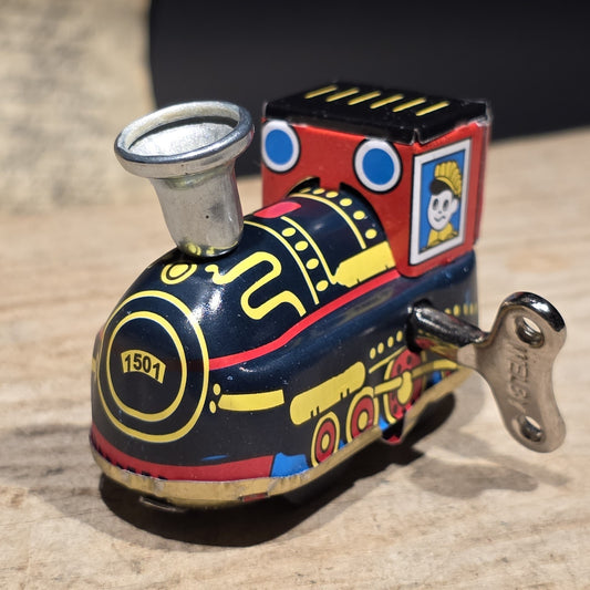 New Vintage Style Tin Litho Locomotive Toy Wind Up Train Engine