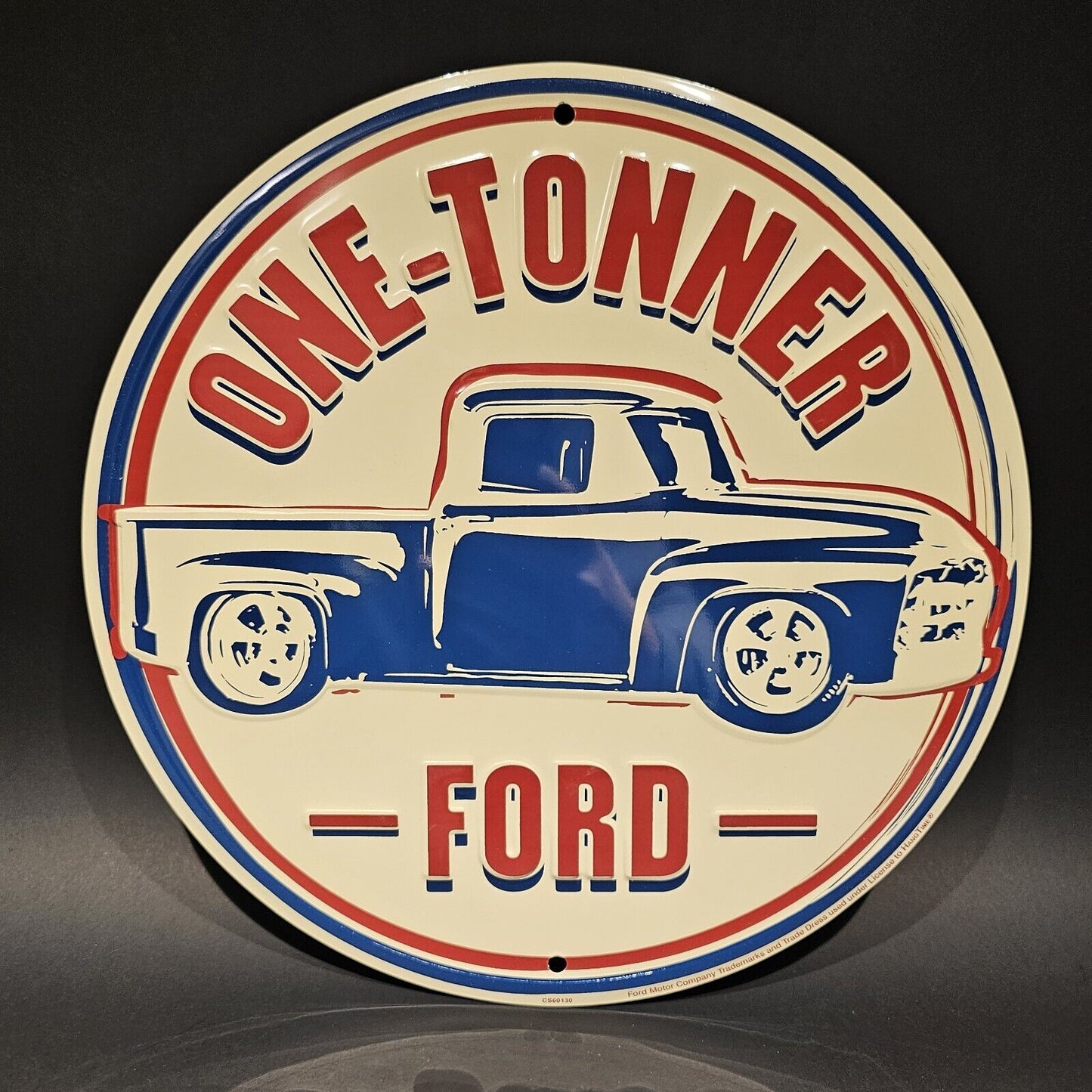 12" Antique Vintage Style Round Metal Ford Sign Plaque
