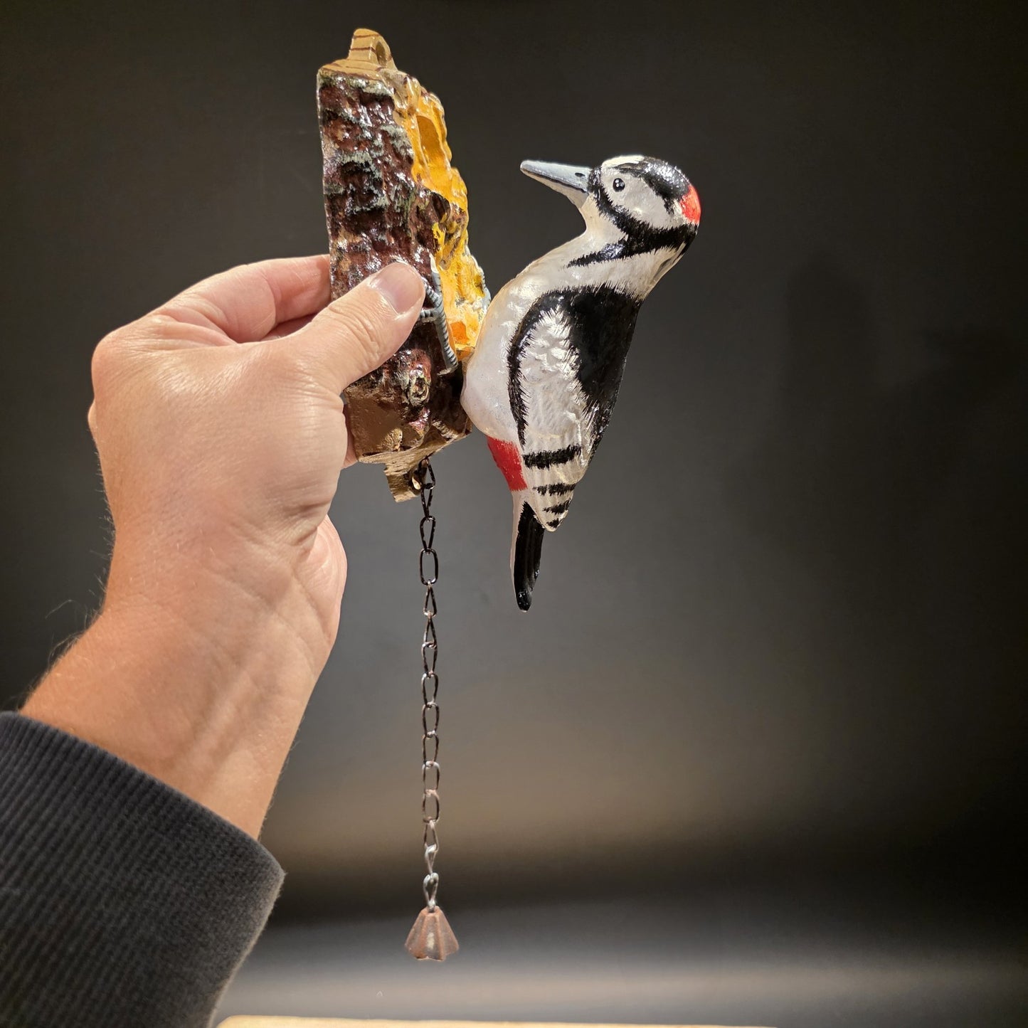Vintage Style Folk Art Cast Iron Woodpecker Door Knocker