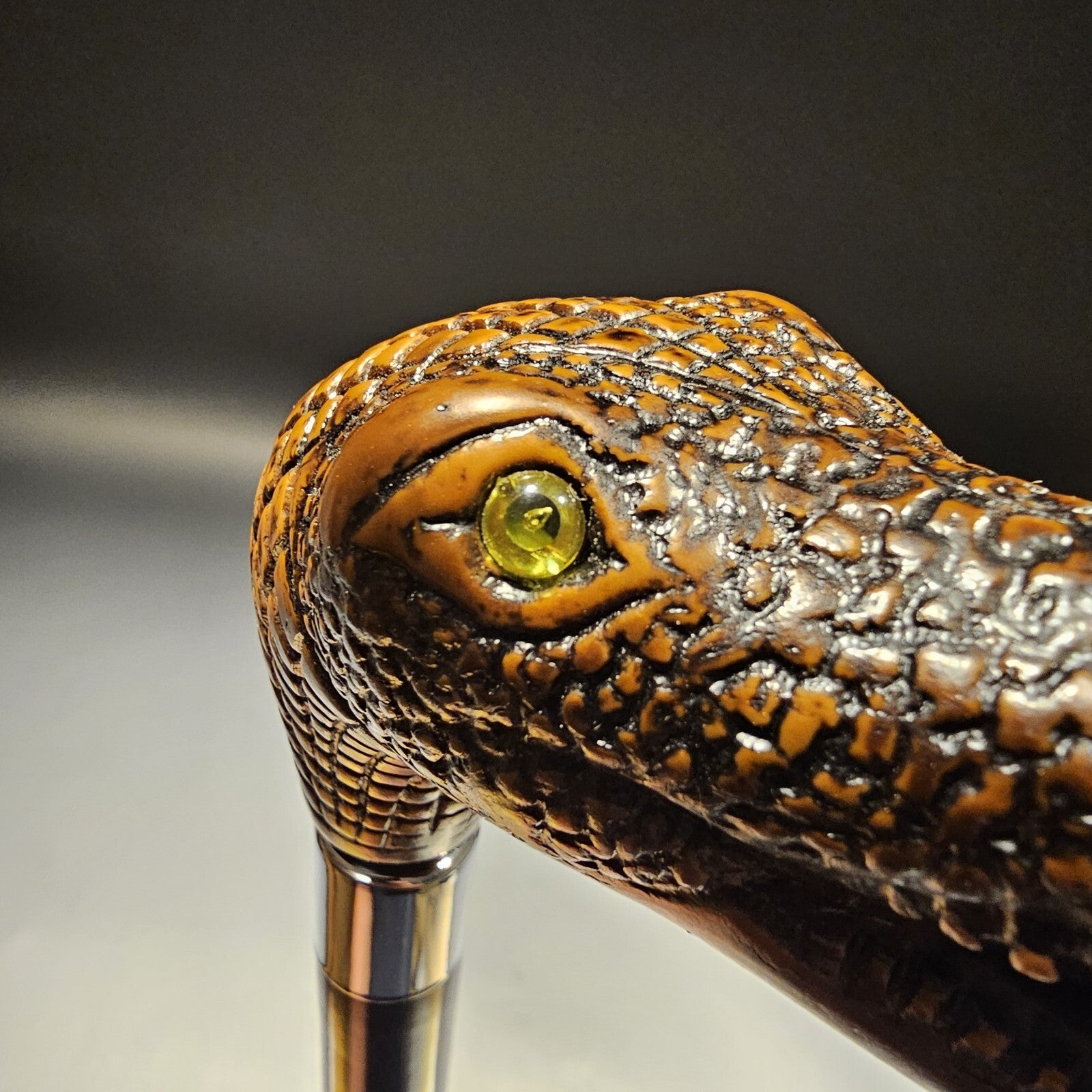 36" Antique Style Gator Head Walking Stick Cane