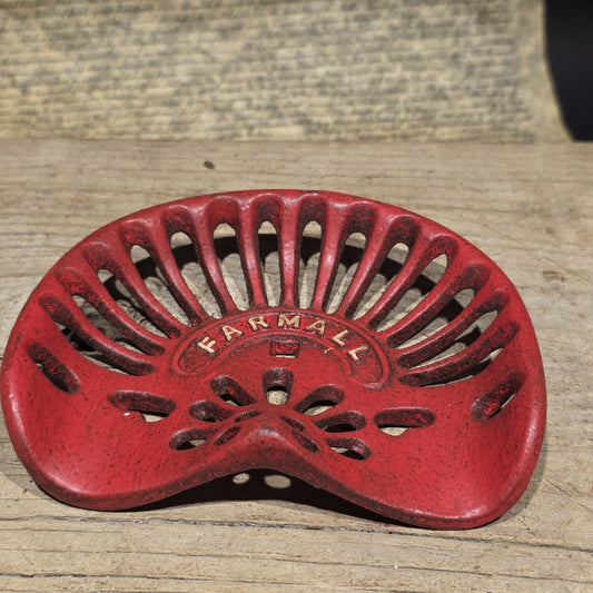 5" Mini Farmall Cast Iron Tractor Seat – Red IH Salesman Sample Paperweight