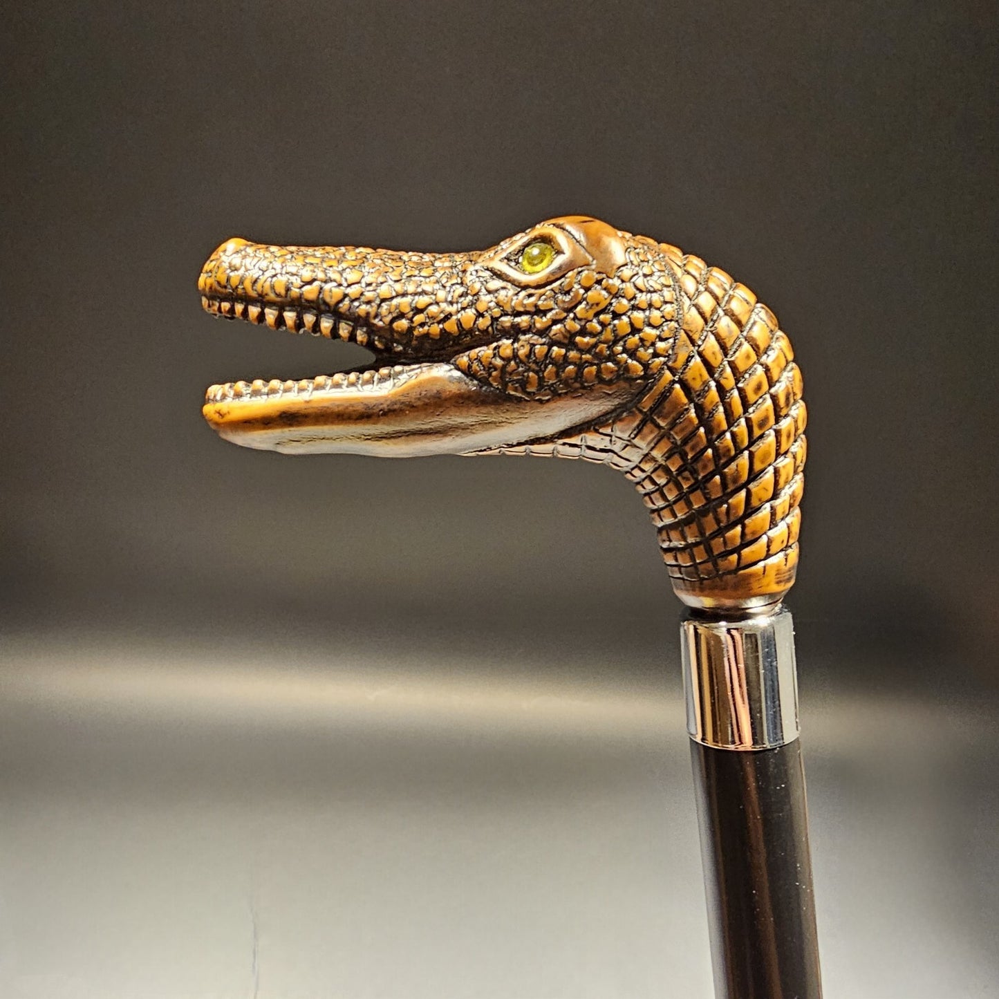 36" Antique Style Gator Head Walking Stick Cane