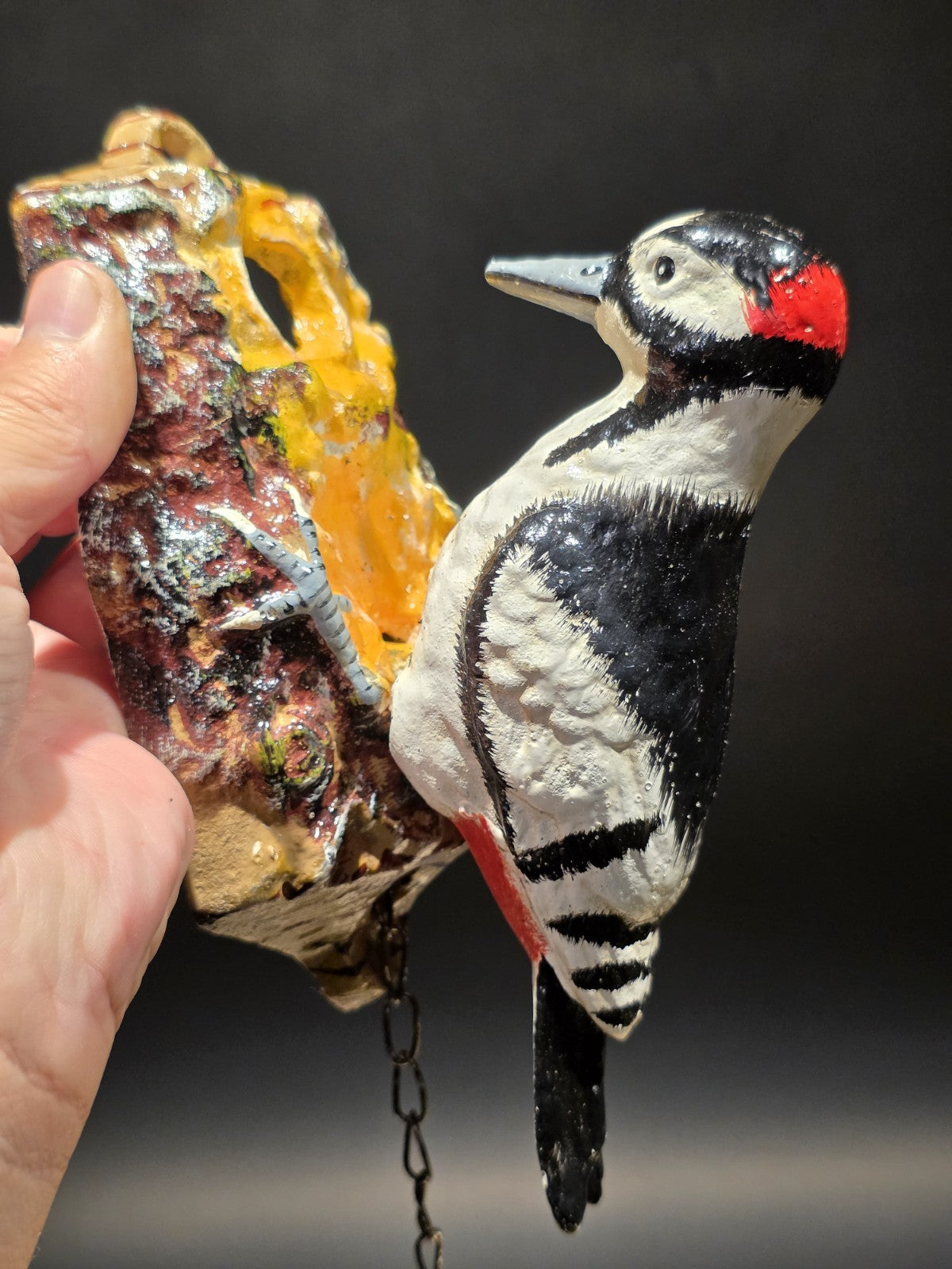 Vintage Style Folk Art Cast Iron Woodpecker Door Knocker