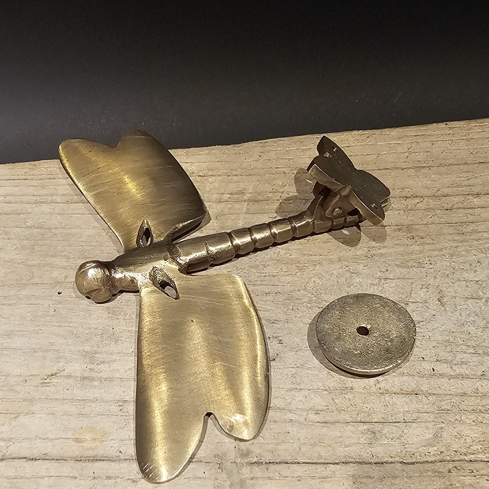 6-1/4" Antique Vintage Style Brass Dragonfly Door Knocker
