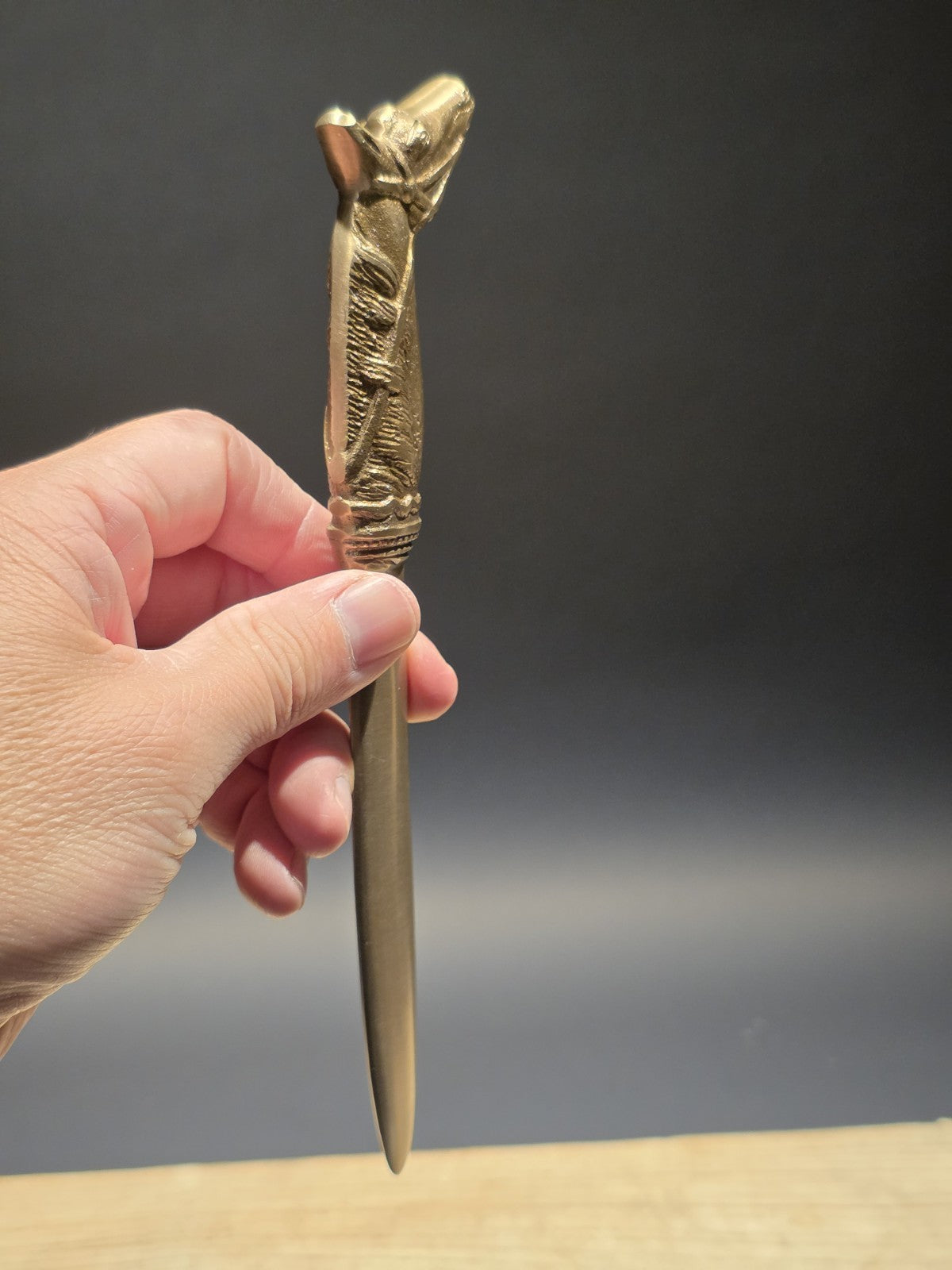 8 1/2"  Vintage Style Brass Horse Letter Opener
