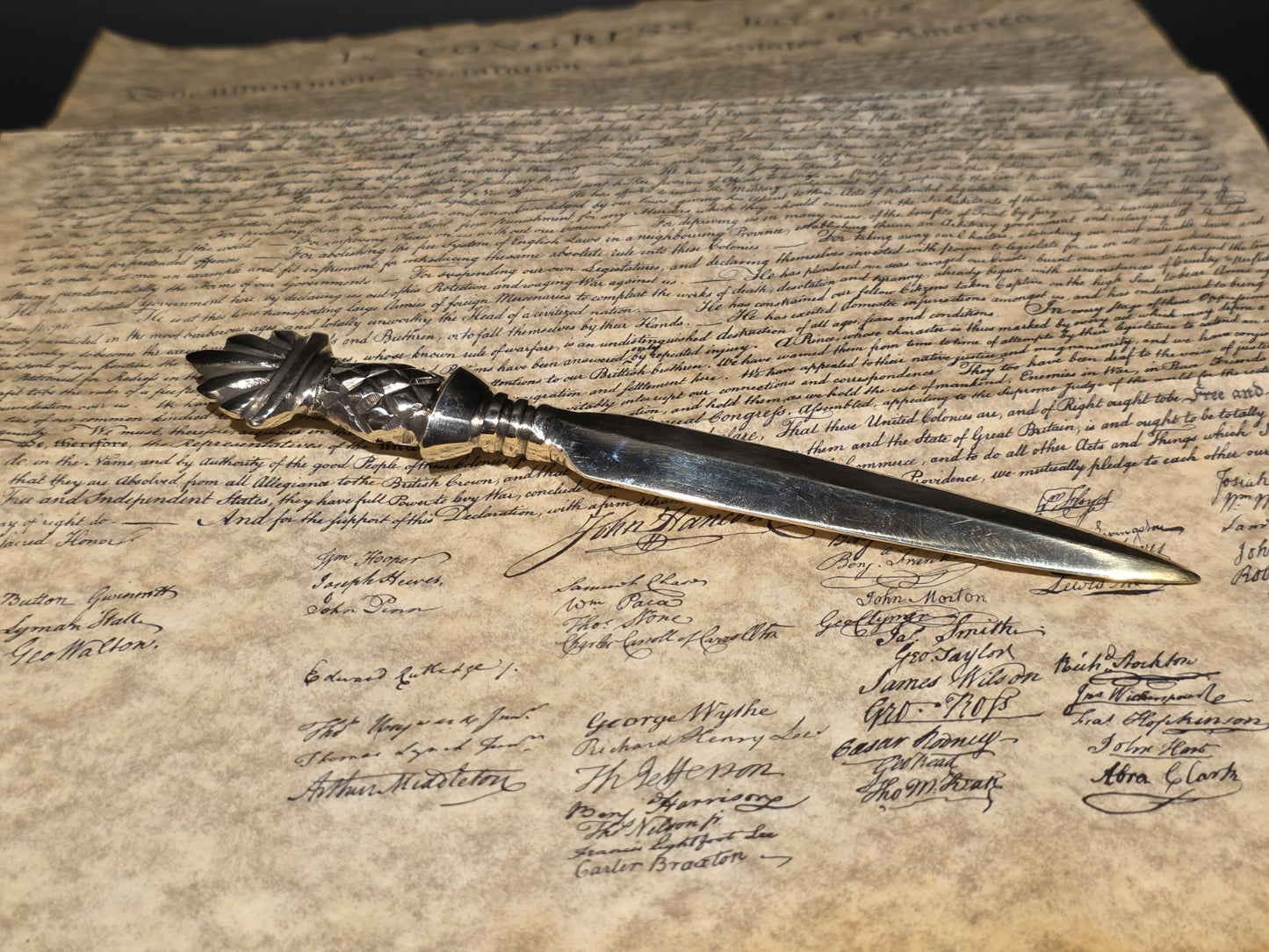 Vintage Style Brass Pineapple Handle Letter Opener