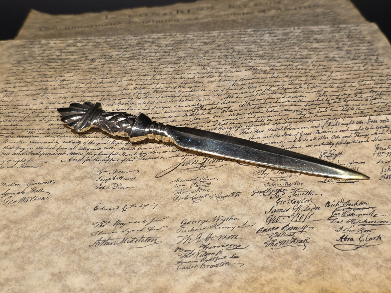 Vintage Style Brass Pineapple Handle Letter Opener