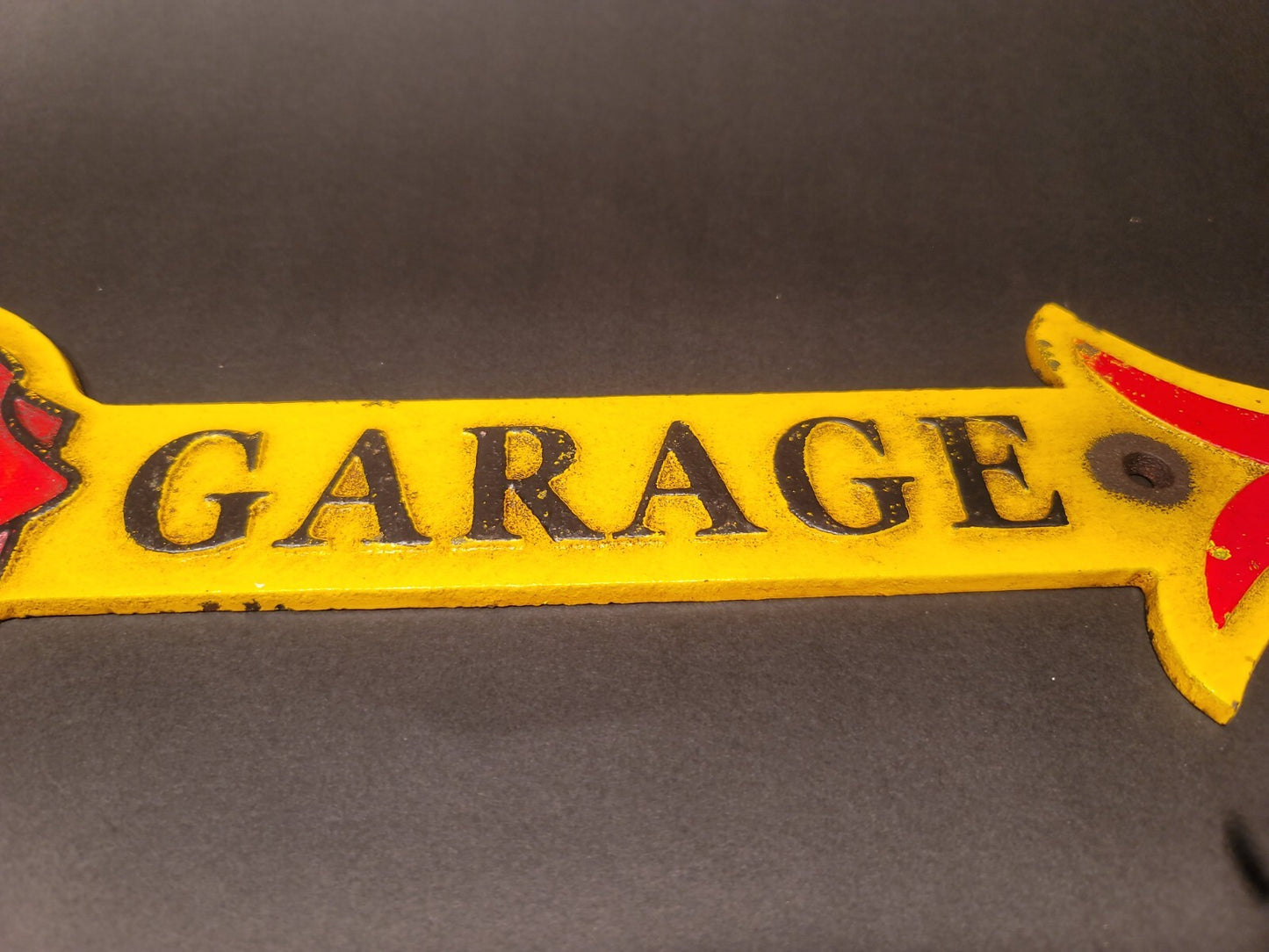 Antique Vintage Style Cast Iron Shell Gas Oil Garage Sign Plaque