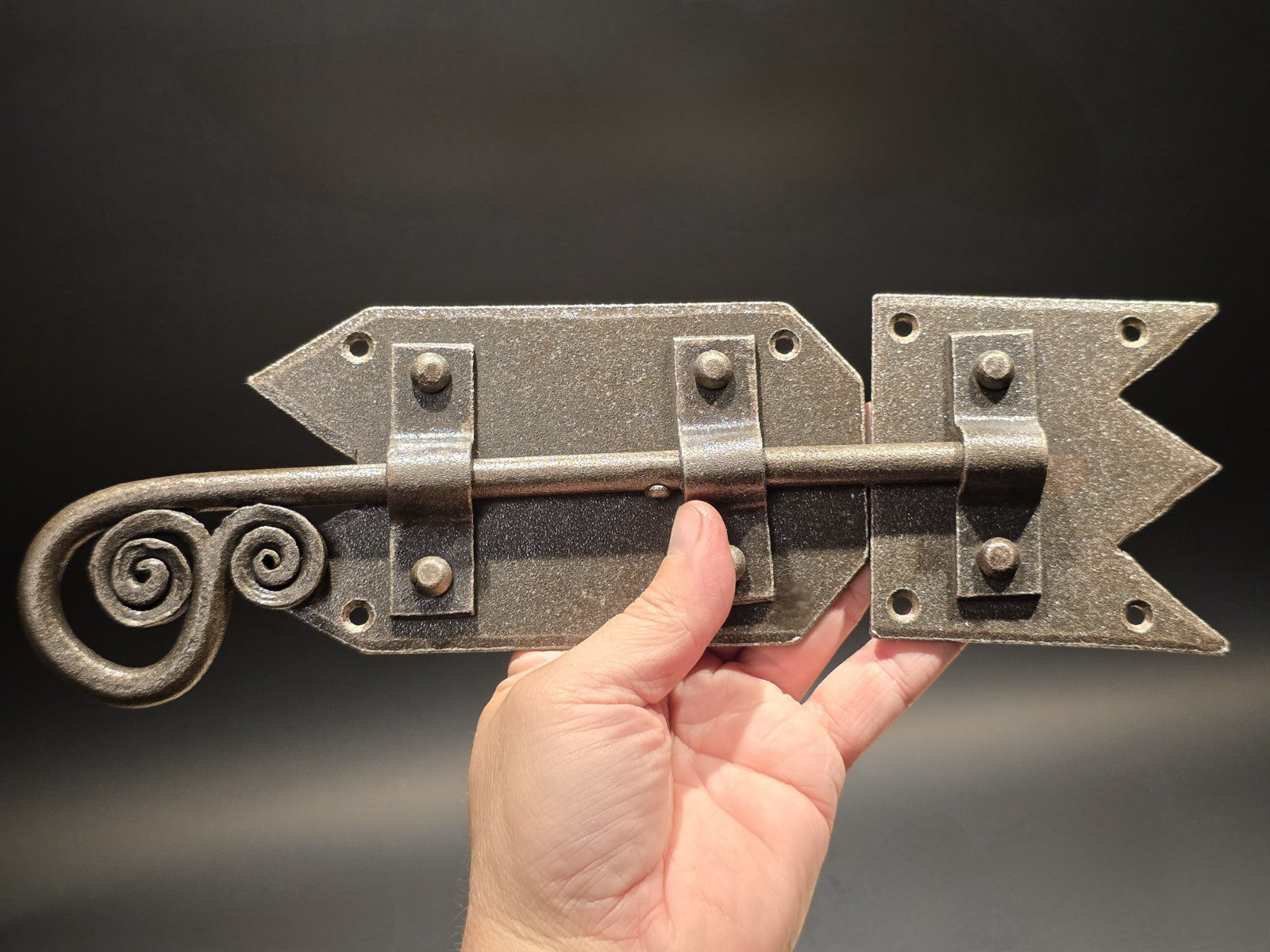 Antique Style Pennsylvania German  Slide Latch Hand Forged Primitive Iron