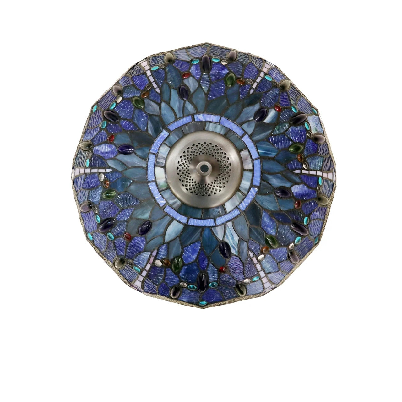 64.76" Antique Vintage Style Stained Glass Floor Lamp