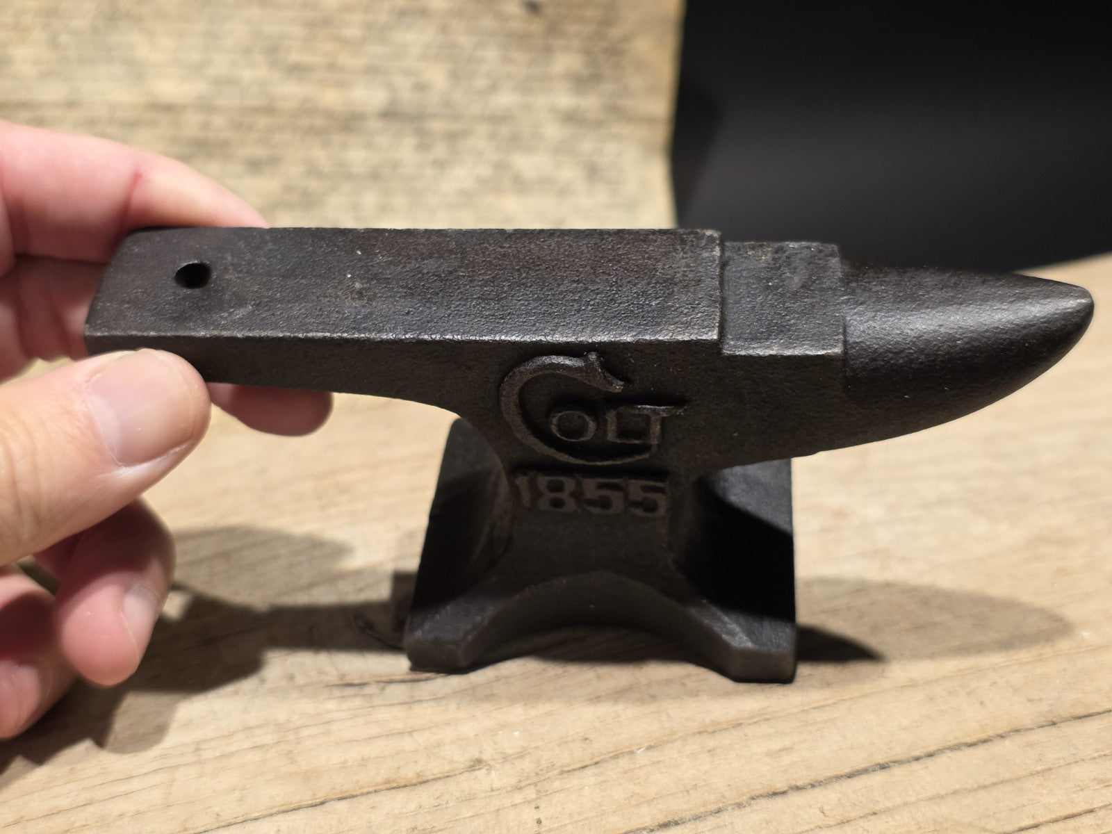 6" Vintage Style Colt 1855 Miniature Anvil Cast Iron Gunsmith Paperweight