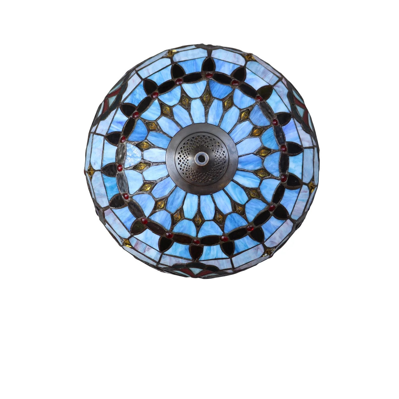 67.3" Antique Vintage Style Stained Glass Floor Lamp