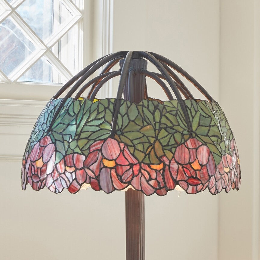 27"H Lotus Mosaic Base Stained Glass Table Lamp