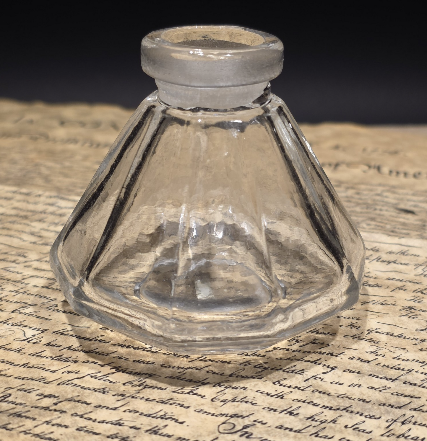 3" Antique Style Glass Inkwell Desk Ink Bottle Writing Accessory