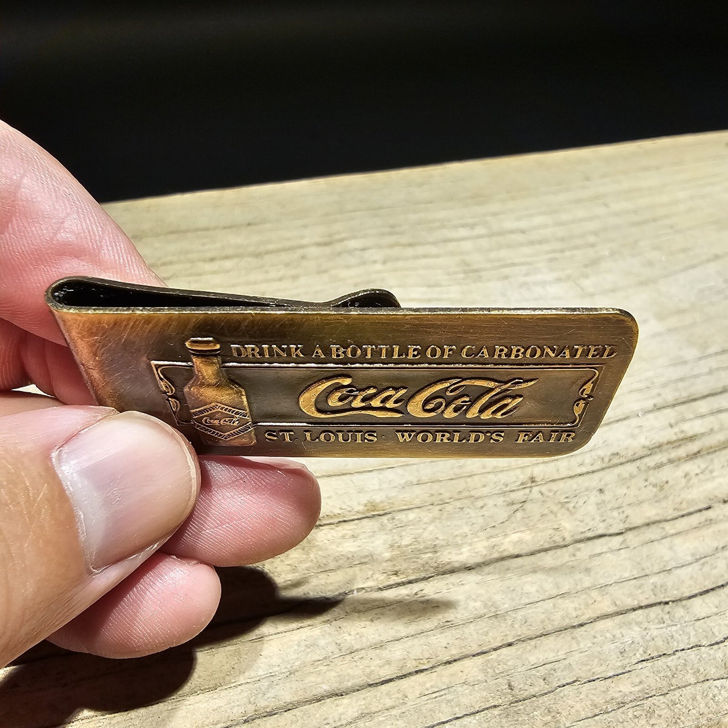 Antique Style Brass Coca Cola Money Clip