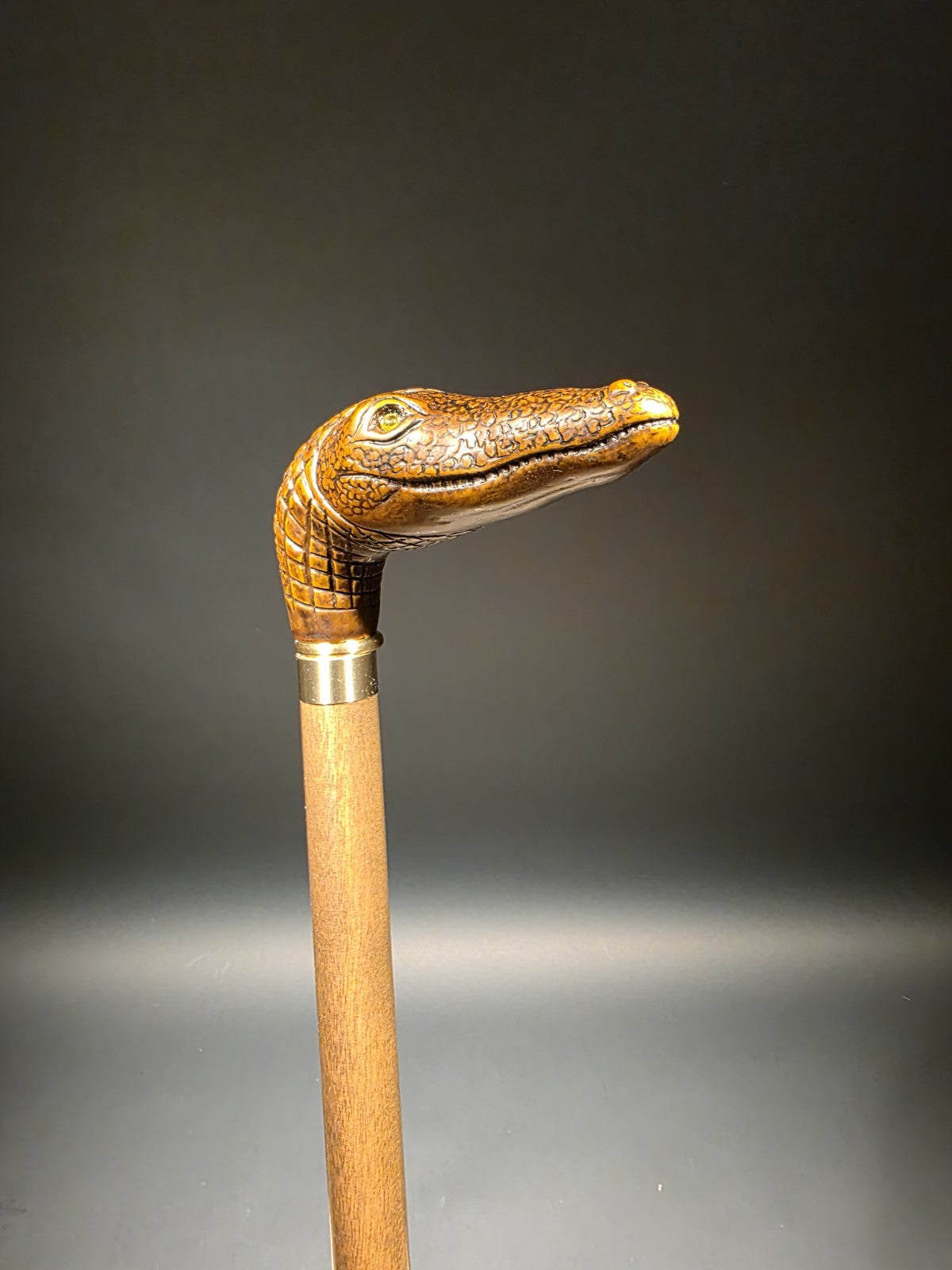 36" Antique Style Gator Head Walking Stick Cane