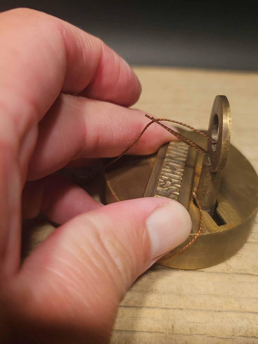 Antique Vintage Style Brass Winchester Firearms Ammo Box Padlock Lock & Key