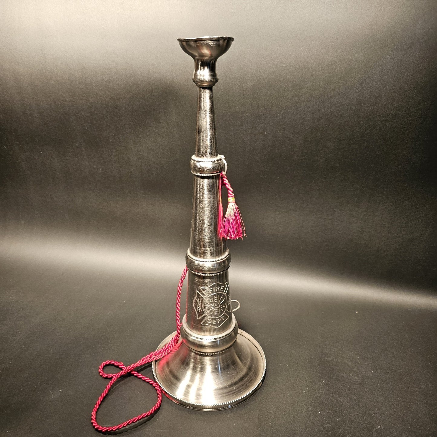 16 1/2" Antique Style Silver Fireman Presentation Speaking Trumpet