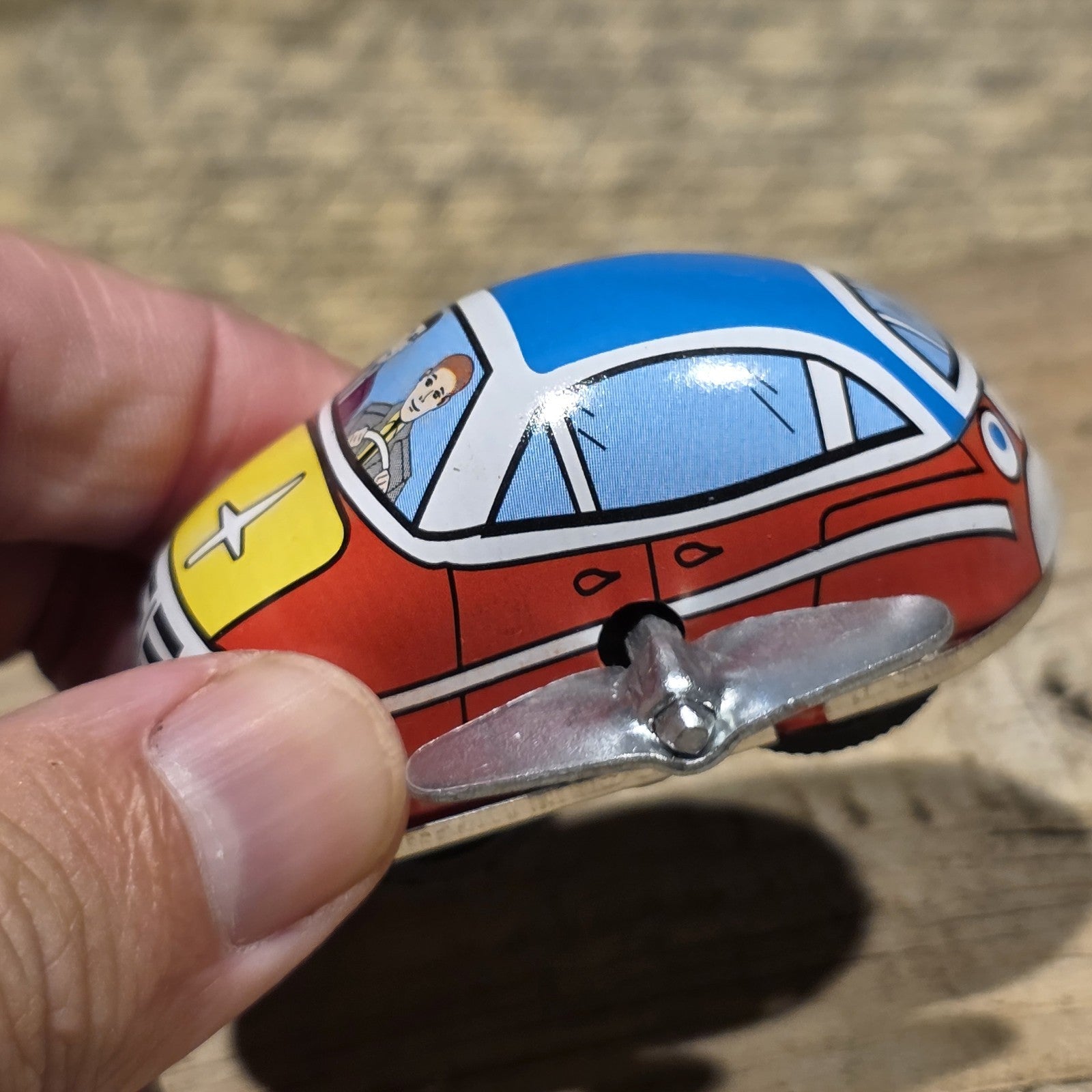 New Tin Litho Wind-Up Toy Mechanical Car