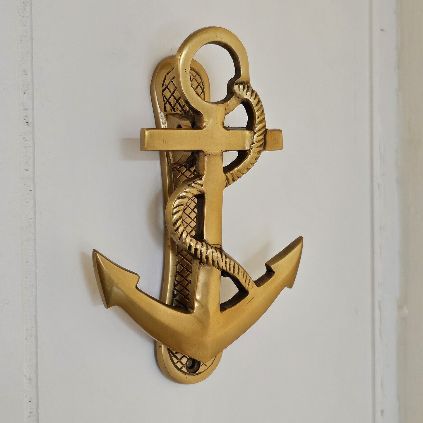6-1/2" Antiqued Brass Anchor Door Knocker - Antique Vintage Style