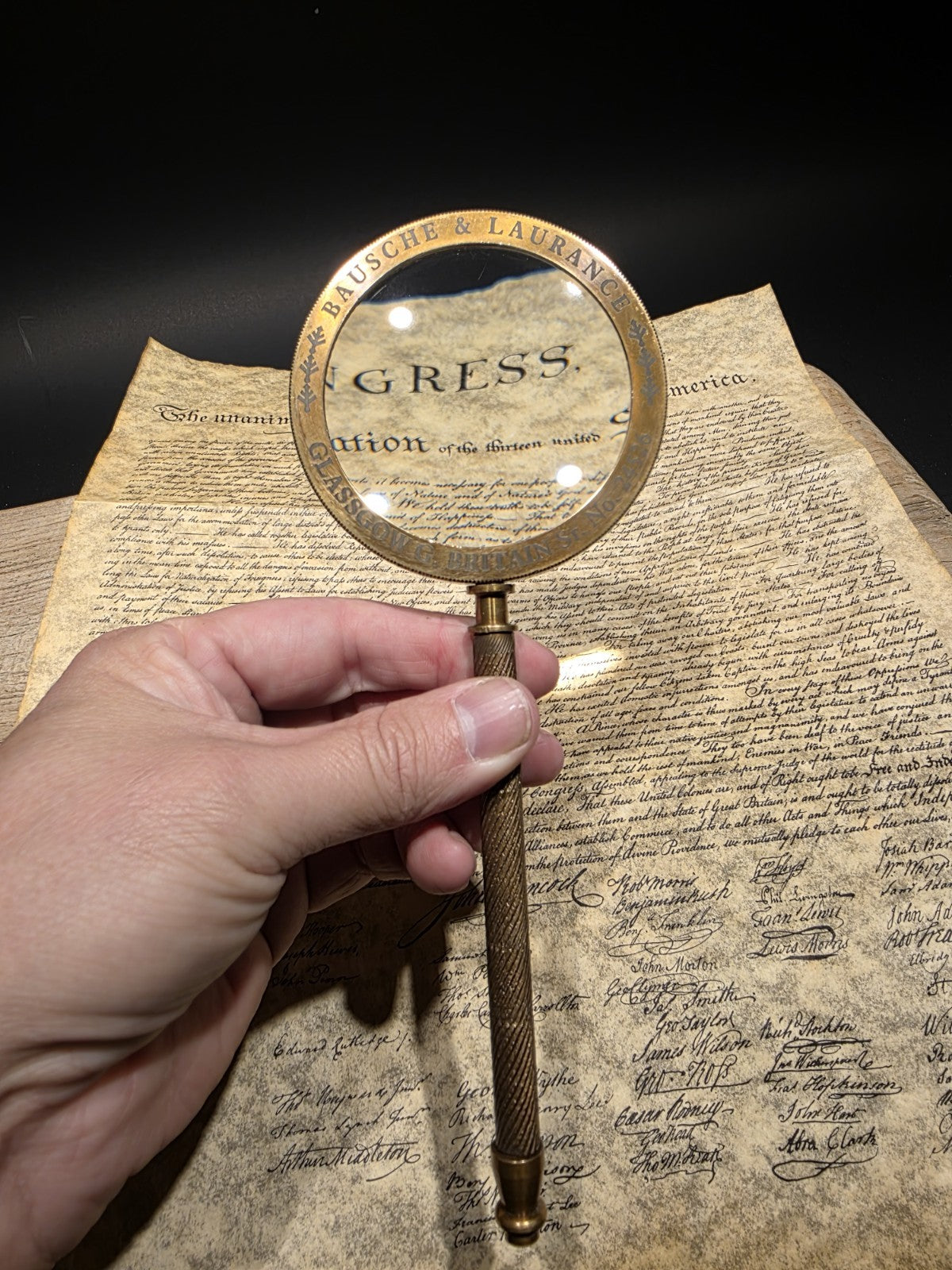 8 1/2" Bausch & Laurance Brass Reading Magnifier – Classic Optical Instrument