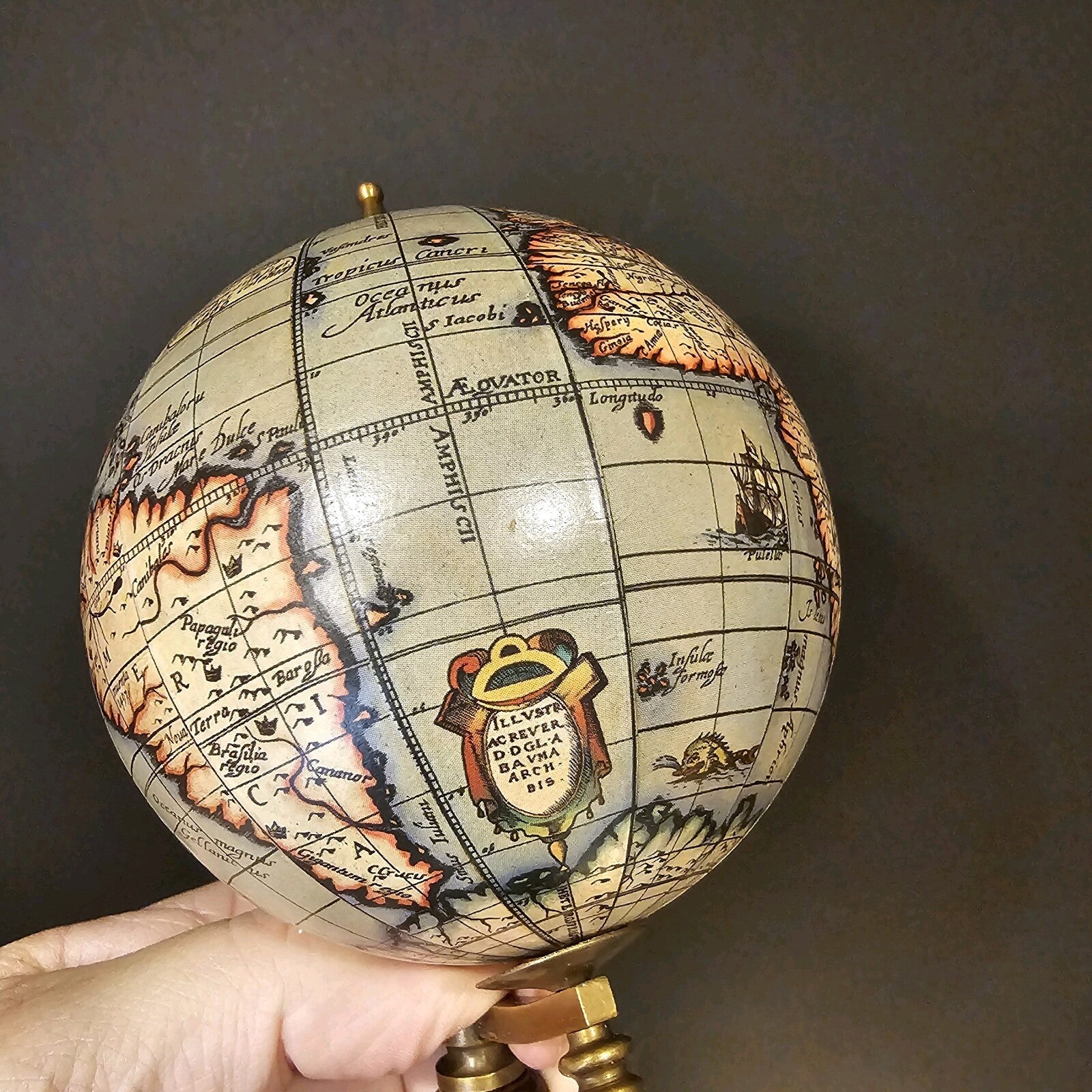 Old World Style 8" Globe w Turned Wood Stand
