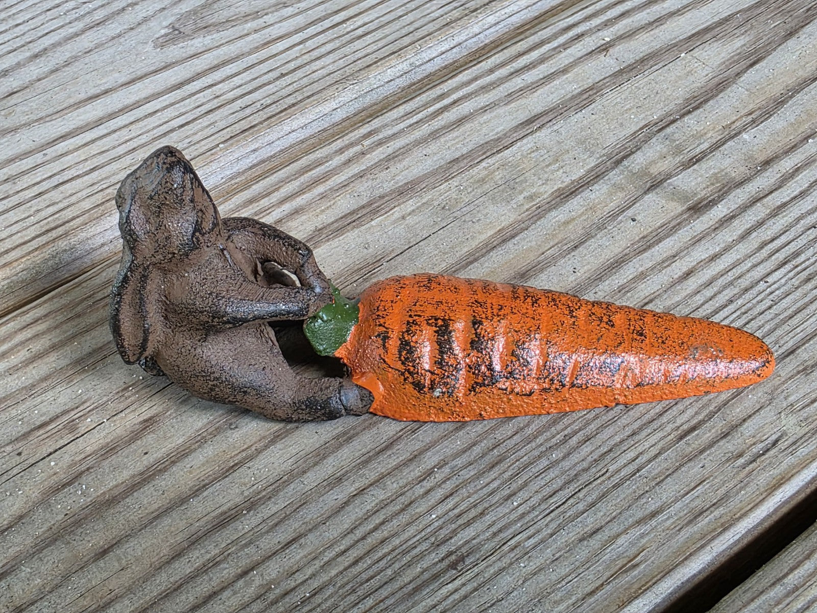 Antique Vintage Style Cast Iron Door Stop Rabbit Hare Wedge