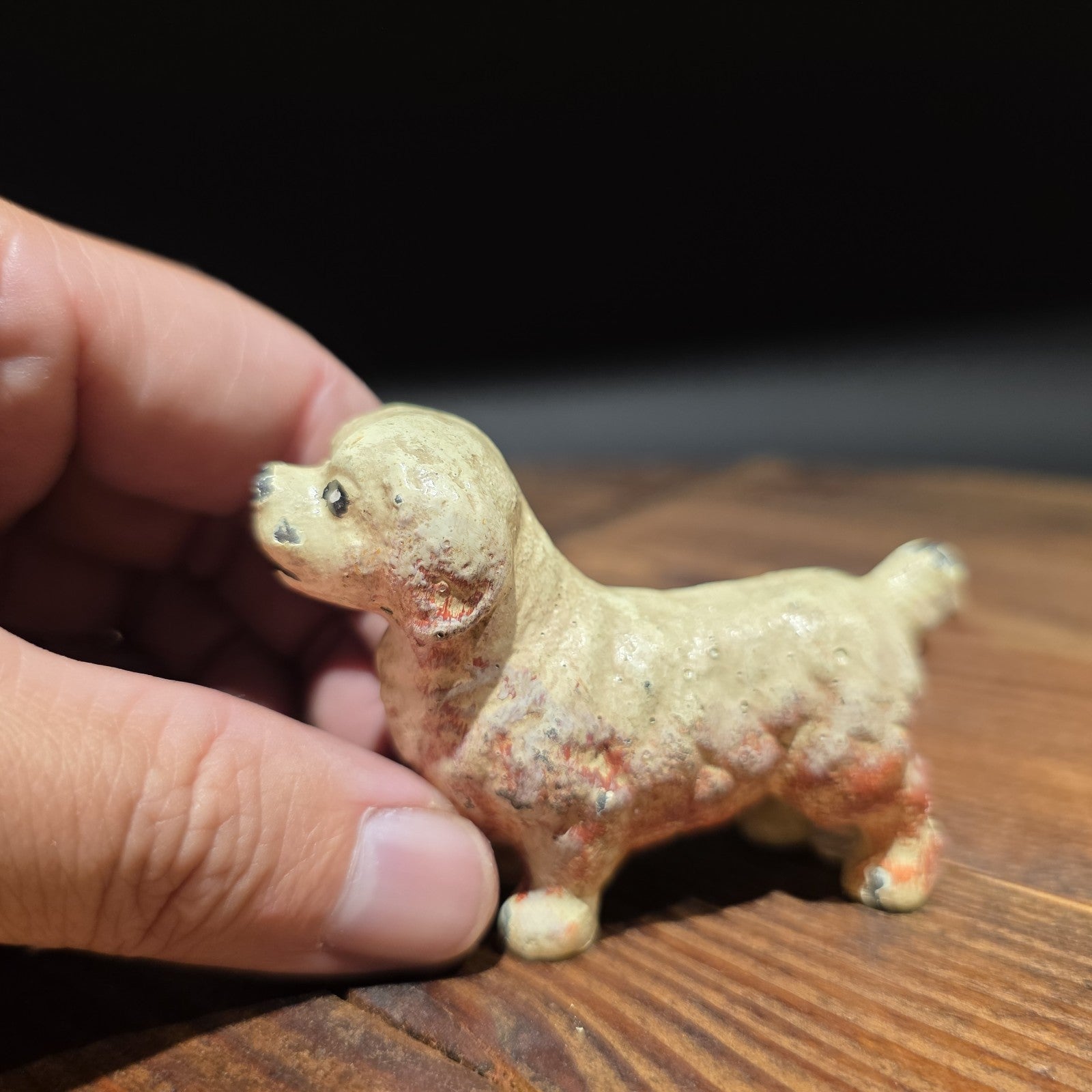Cast Iron Golden Retriever Dog Figurine – Vintage Style Miniature Animal Figure